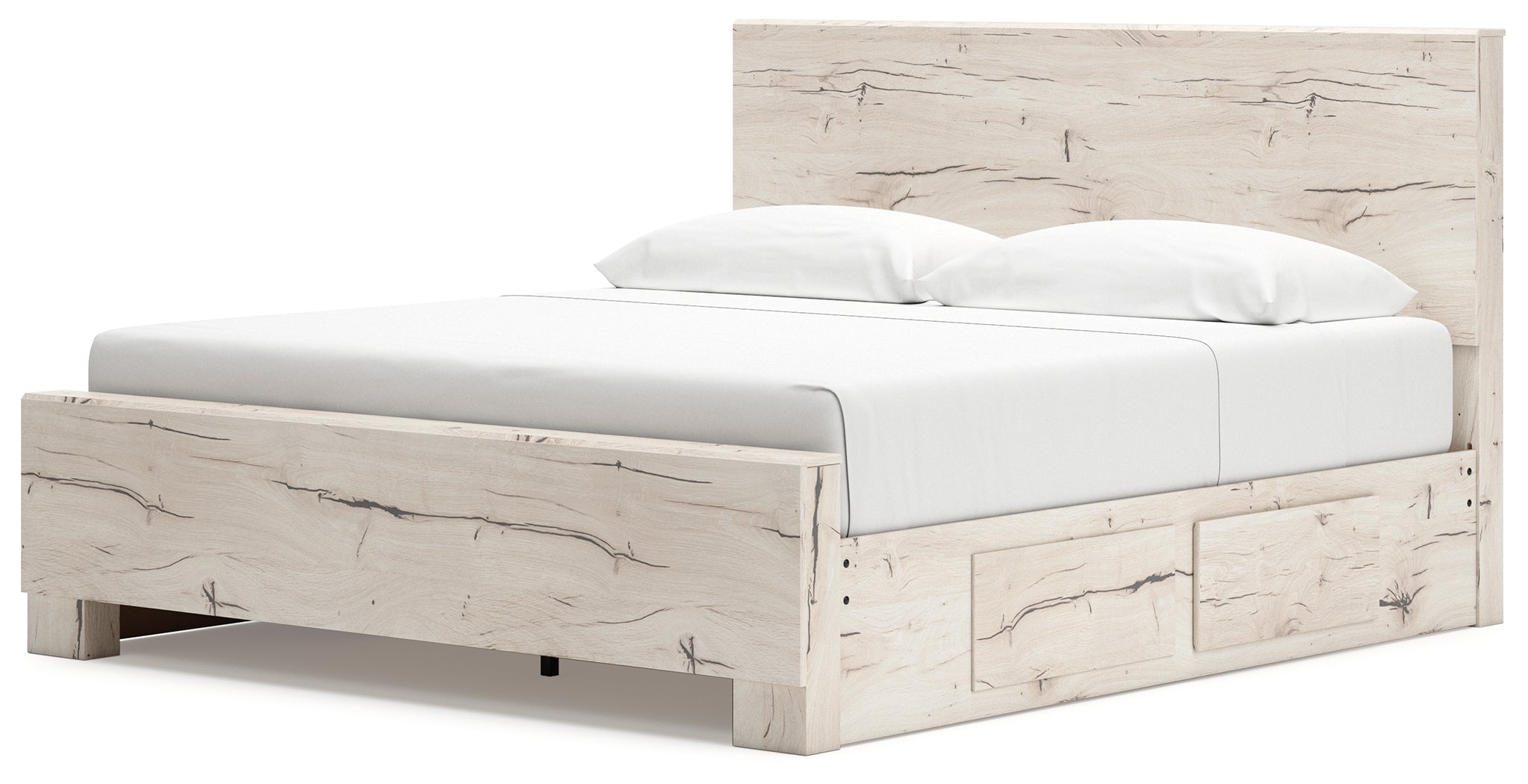 Lawroy Light Natural King Panel Bed with Storage - B2310B13