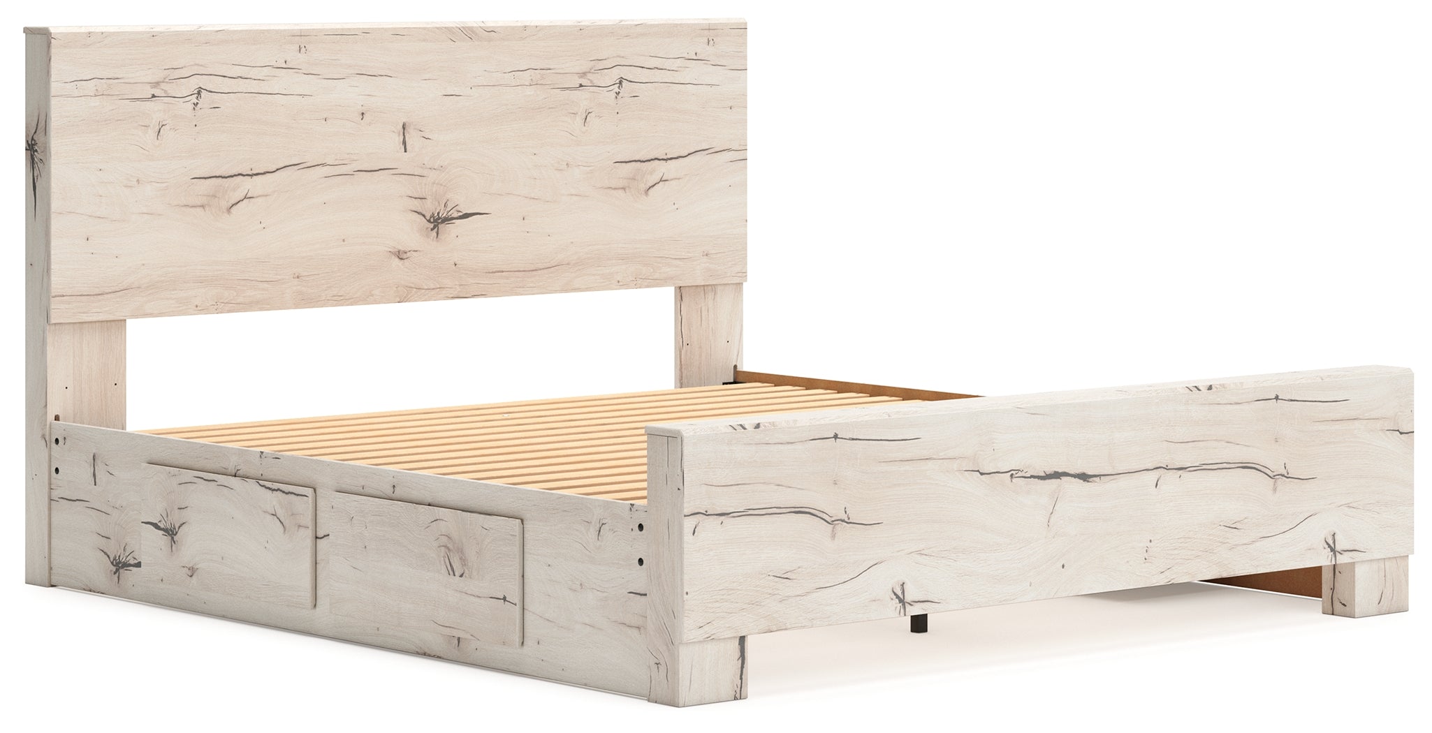 Lawroy Light Natural King Panel Bed with Storage - B2310B13