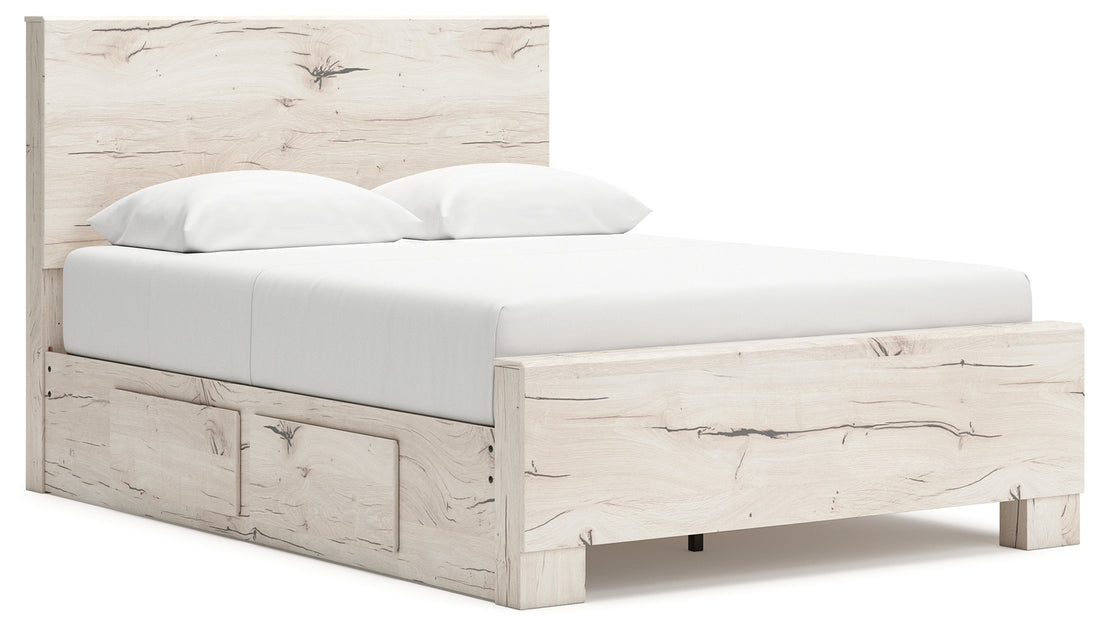 Lawroy Light Natural Queen Panel Bed with Storage - B2310B6