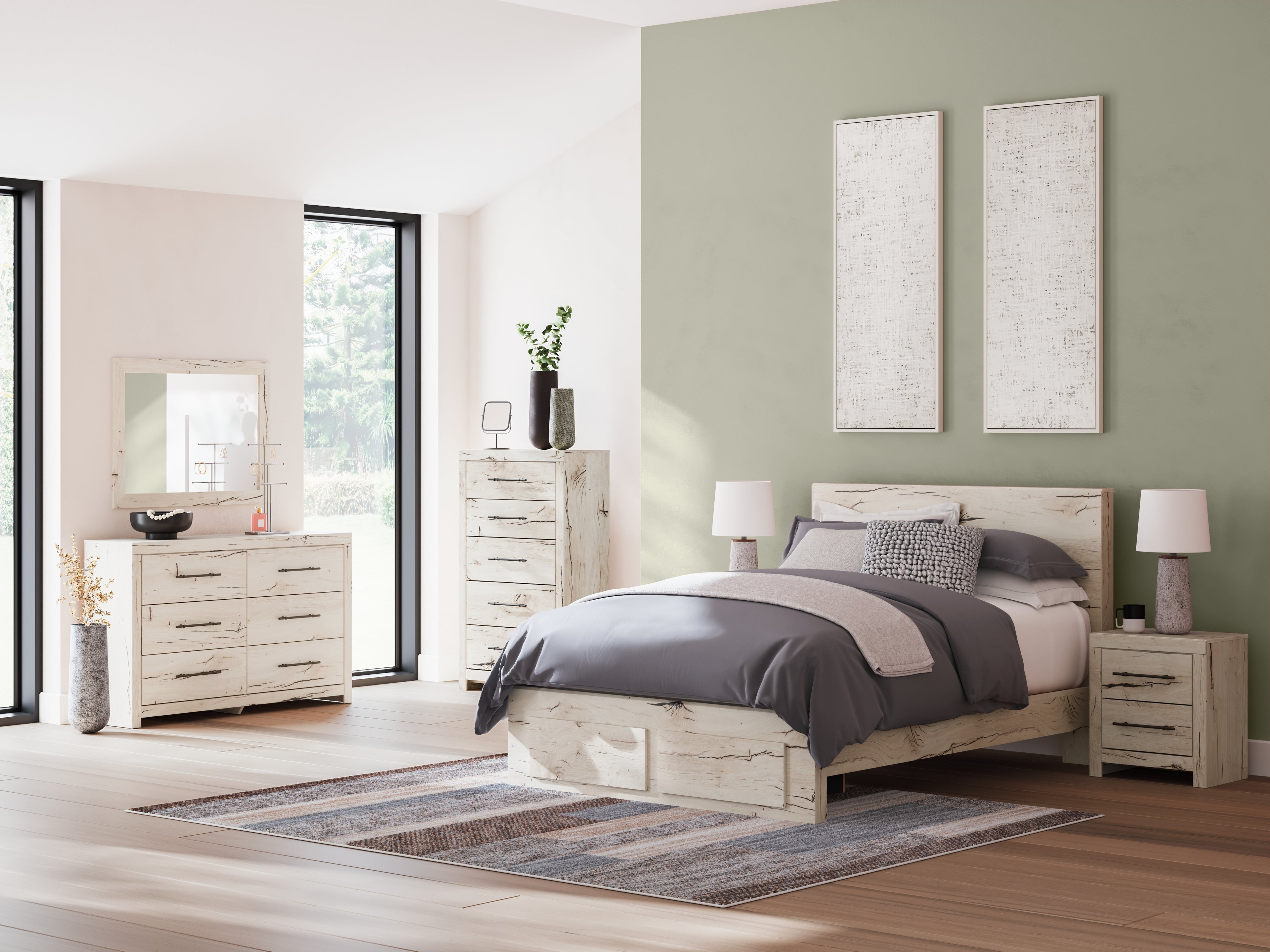 Lawroy Light Natural Queen Panel Storage Bed - B2310B4