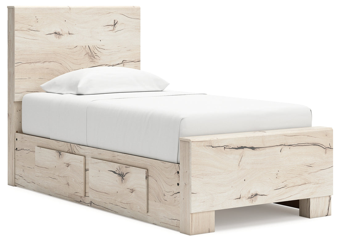 Lawroy Light Natural Twin Panel Bed with Storage - B2310B23