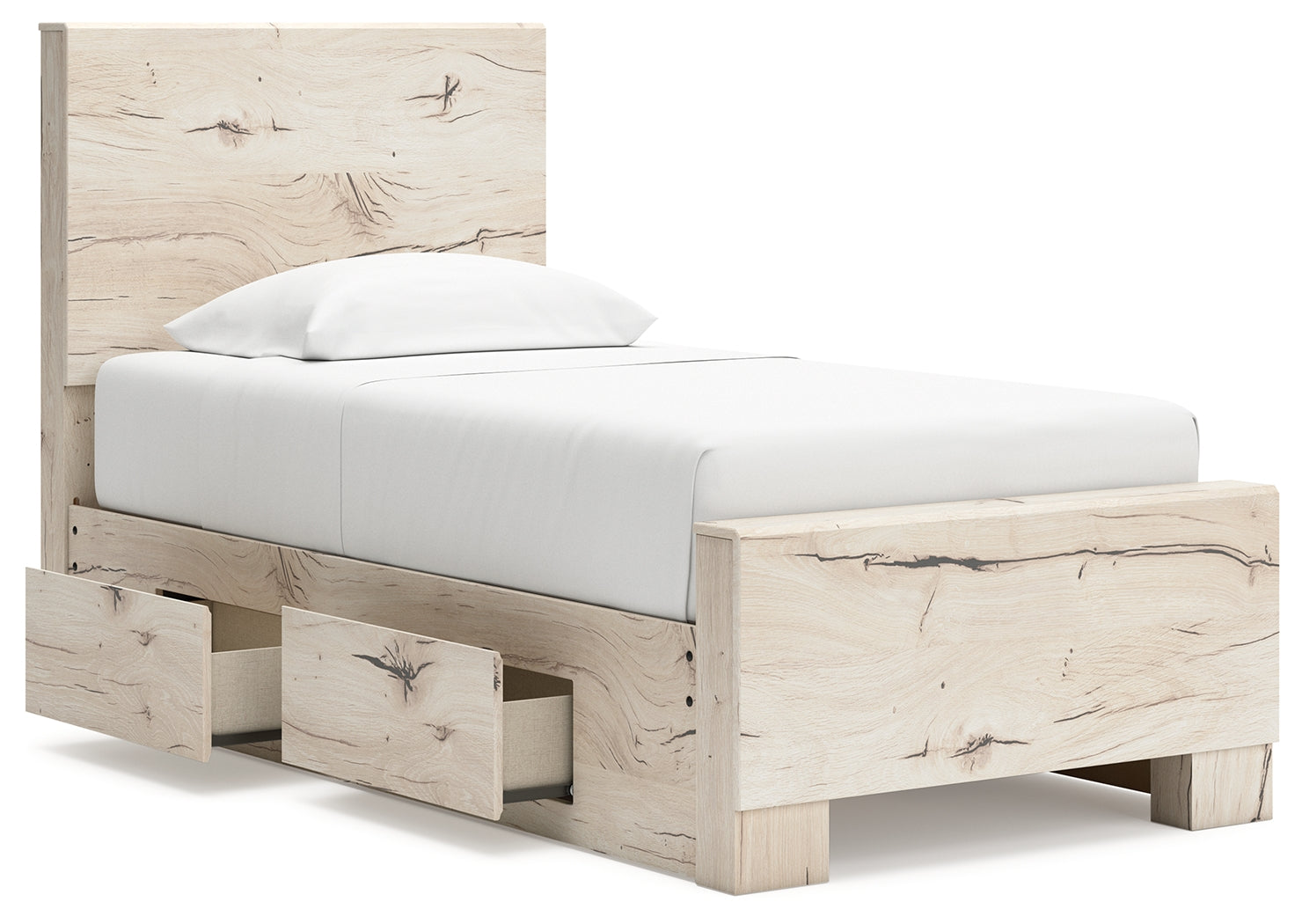 Lawroy Light Natural Twin Panel Bed with Storage - B2310B23