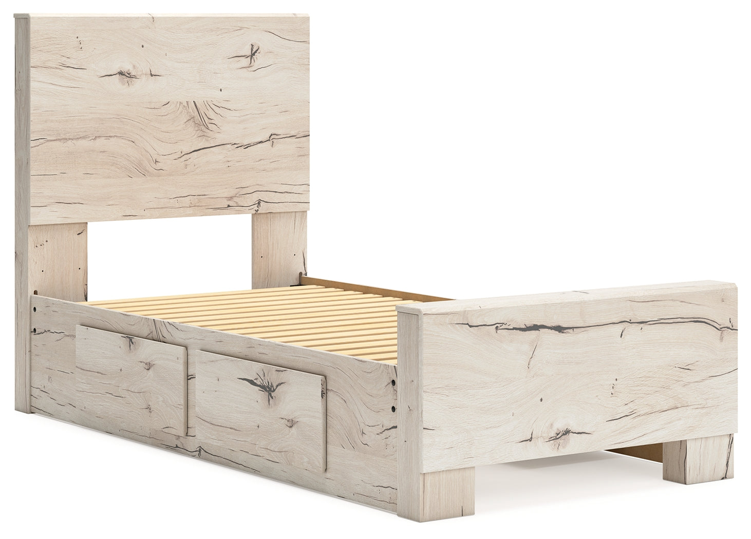 Lawroy Light Natural Twin Panel Bed with Storage - B2310B23