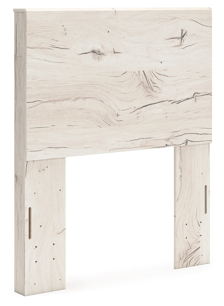 Lawroy Twin Panel Headboard with Mirrored Dresser and Nightstand in Light Natural from Ashley - Luna Furniture