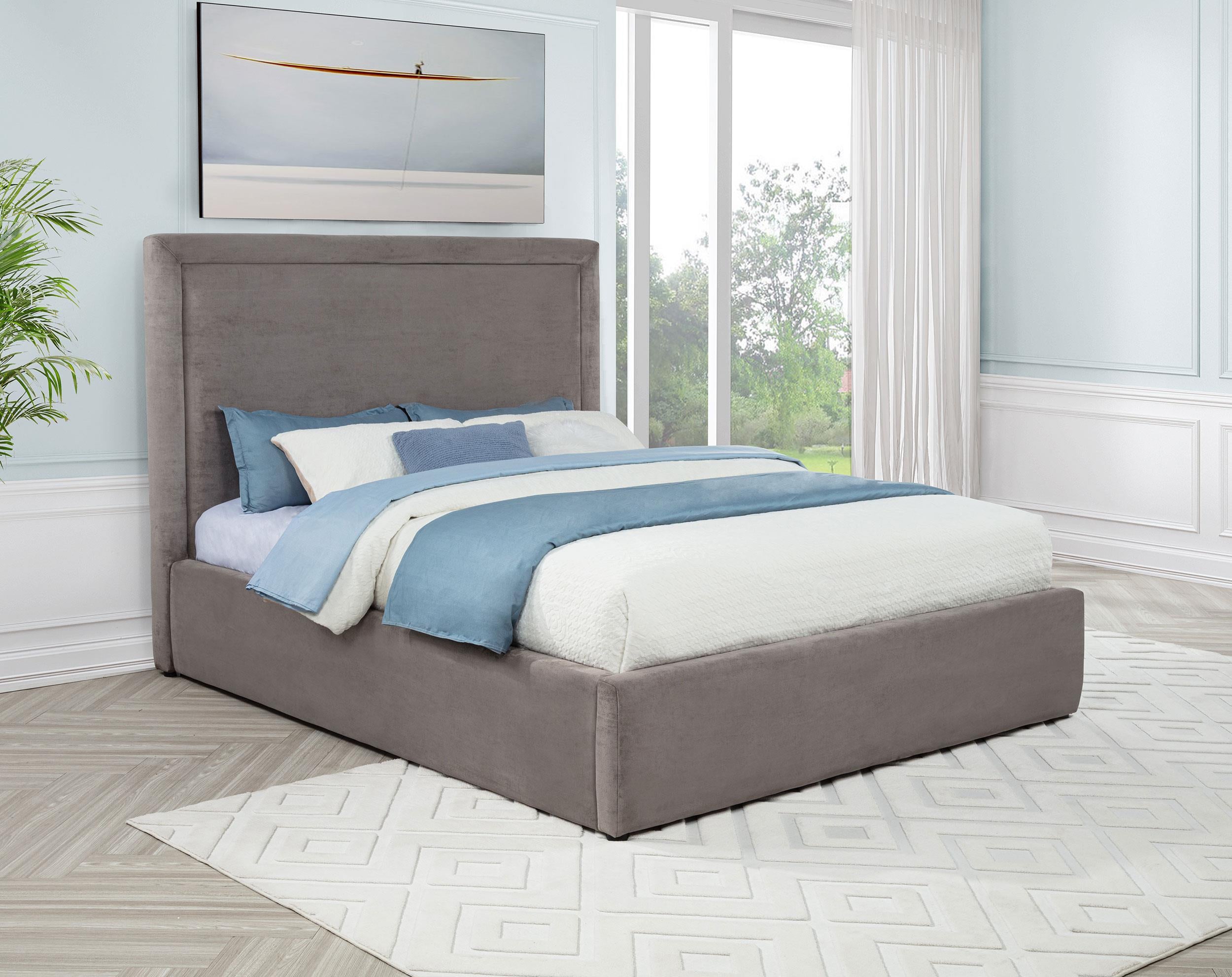 Lawson 55-inch Upholstered Eastern King Platform Bed Mushroom - 315835MKE