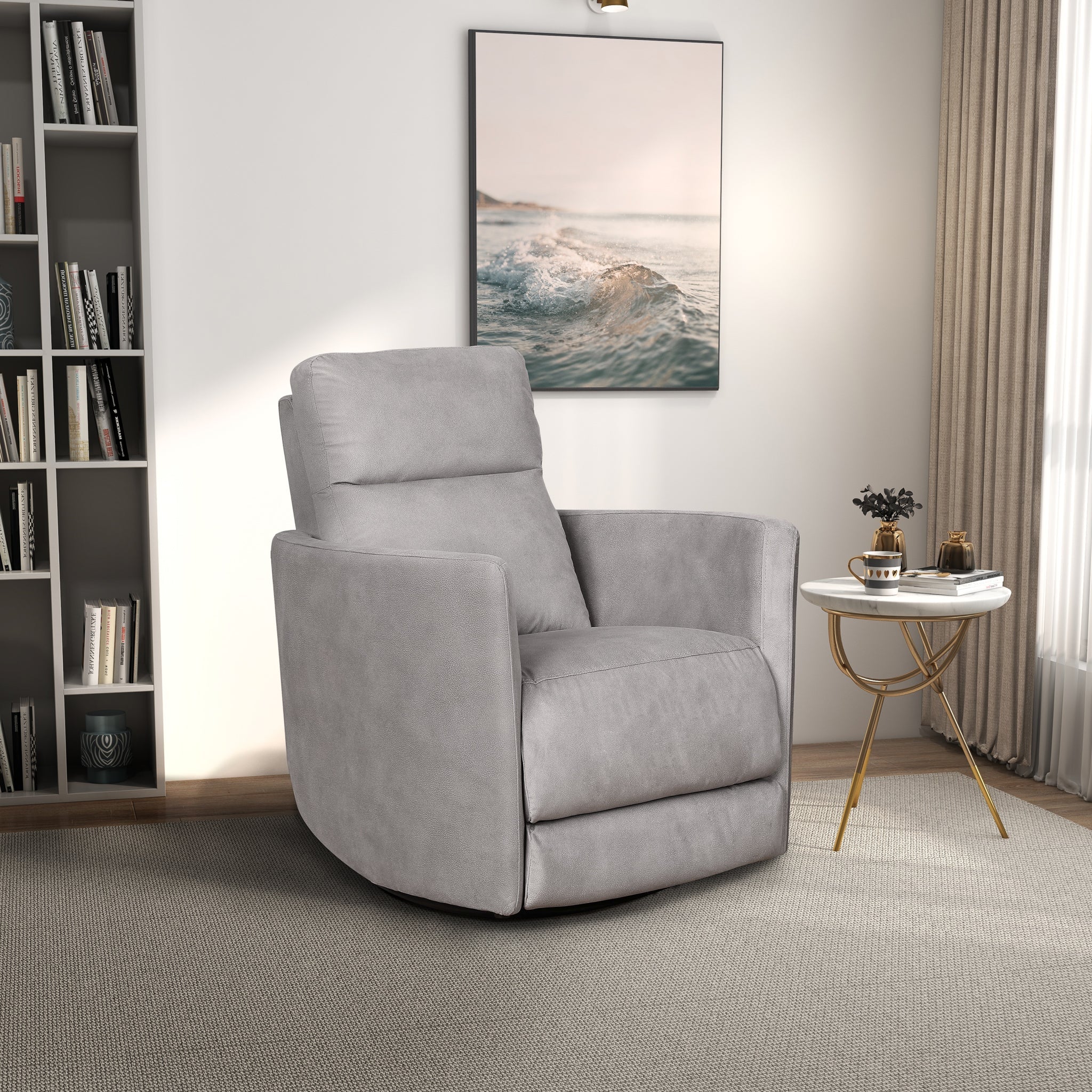 Lawson Swivel Glider Linen Recliner Chair - Latte - RCL03800401