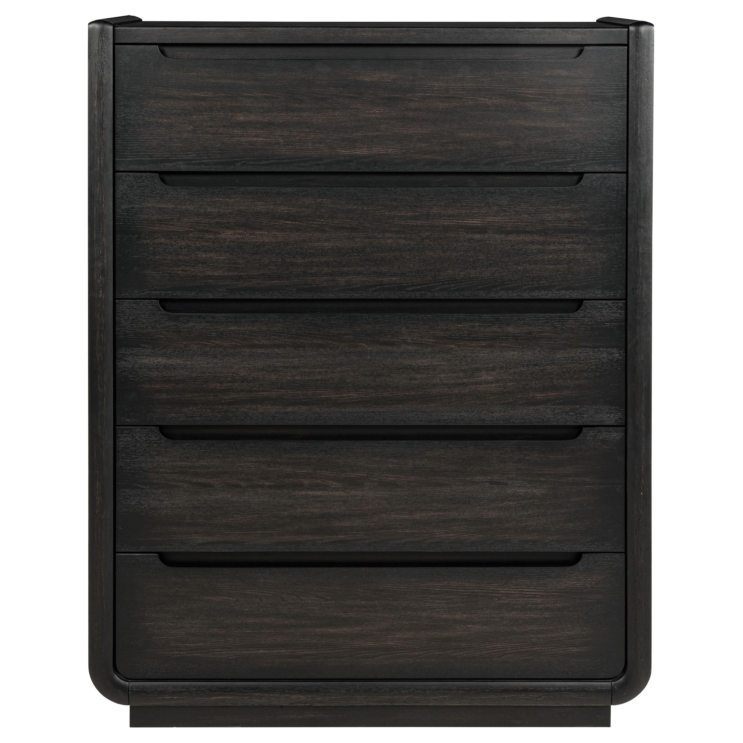 Leandro 5-drawer Bedroom Chest of Drawers Burnished Black - 222495