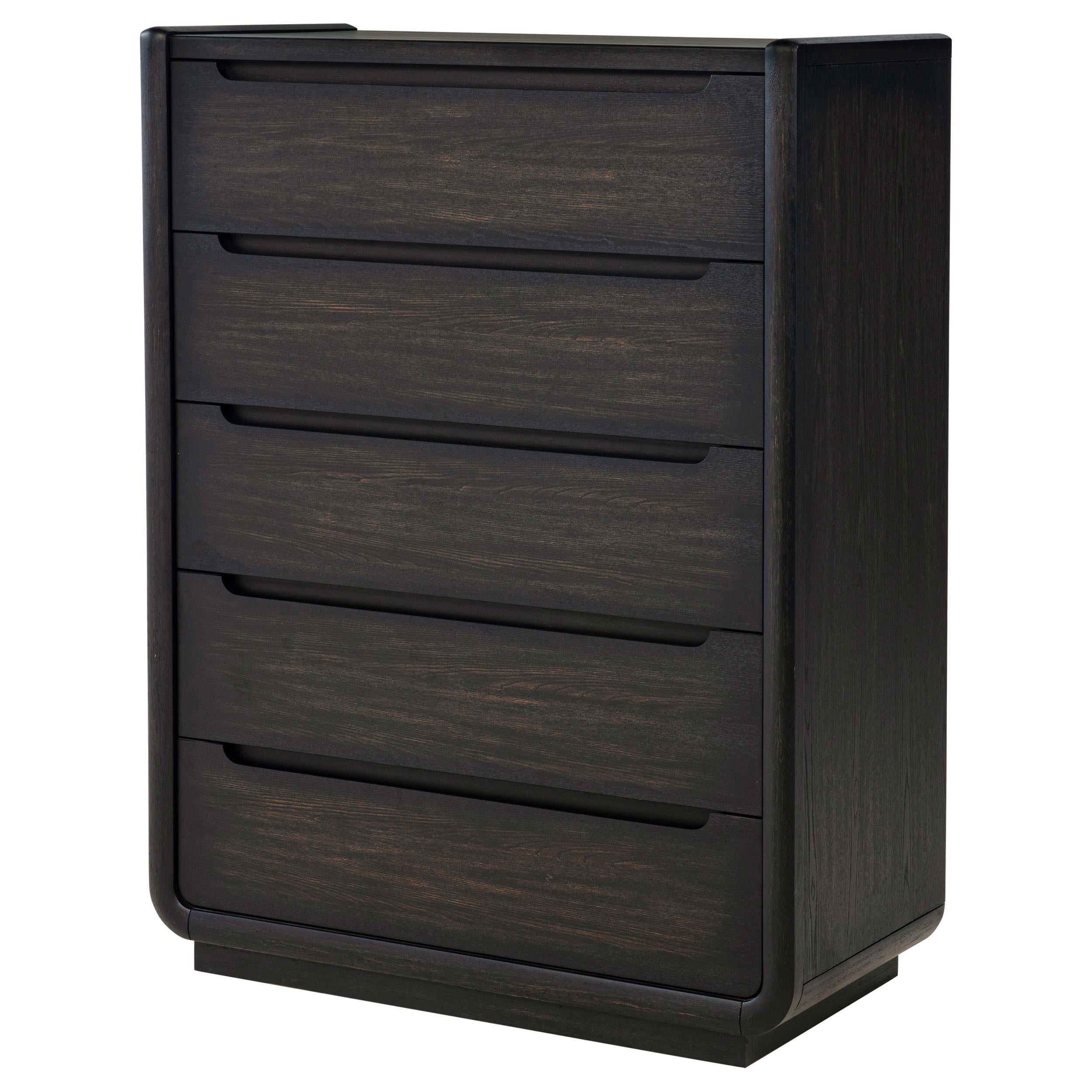Leandro 5-drawer Bedroom Chest of Drawers Burnished Black - 222495