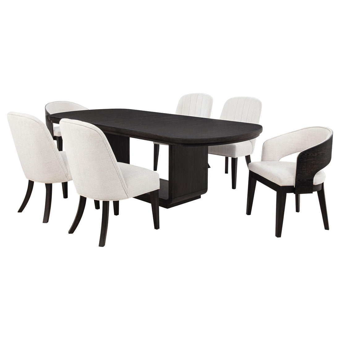 Leandro 5-piece Rectangular Dining Table Set Burnished Black - 115391-S7