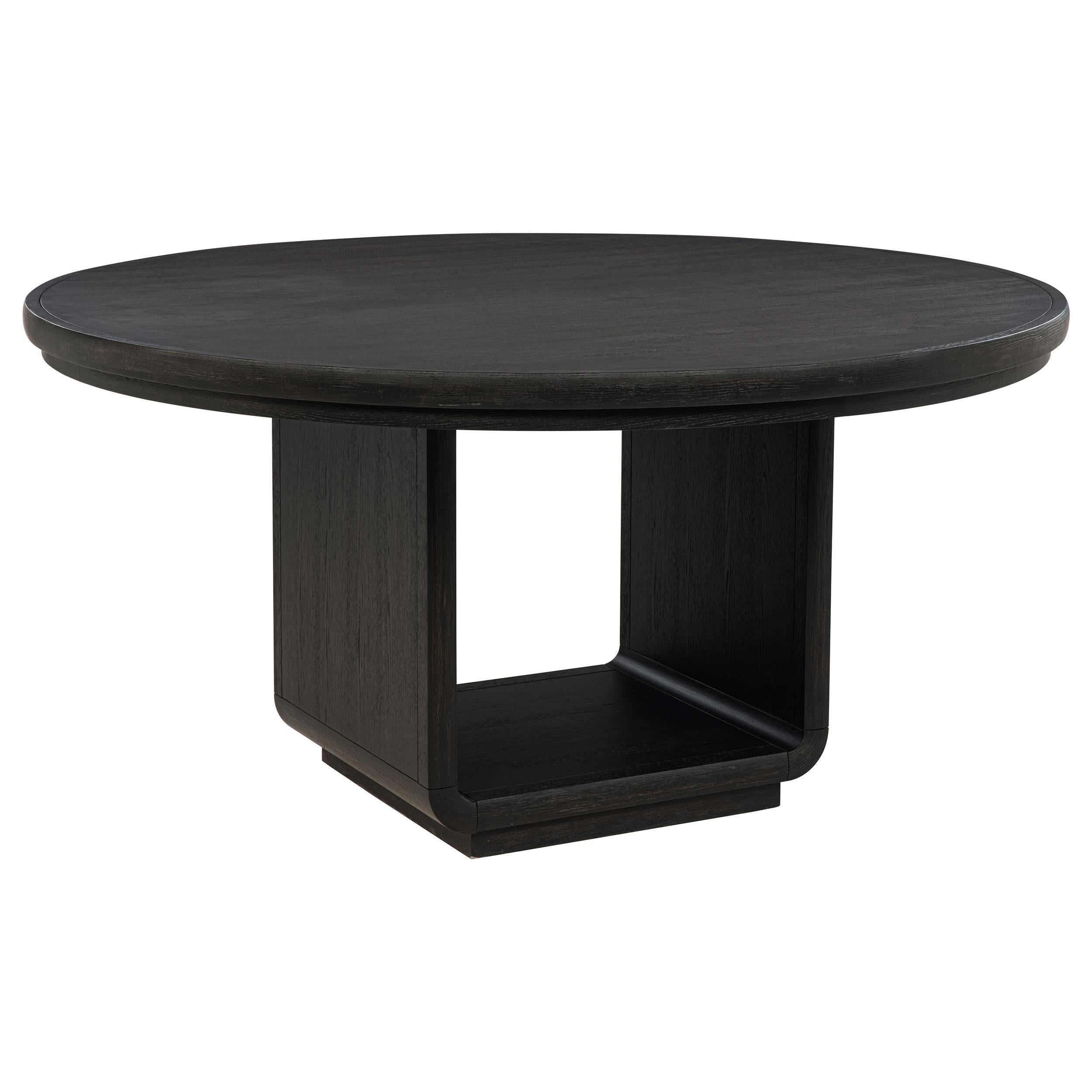 Leandro 60-inch Round Dining Table Burnished Black - 115390