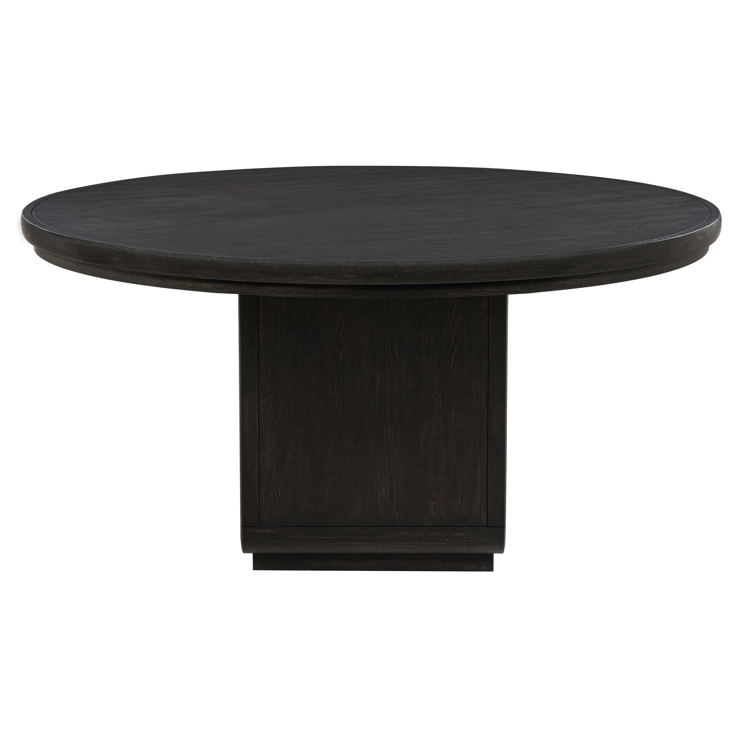 Leandro 60-inch Round Dining Table Burnished Black - 115390