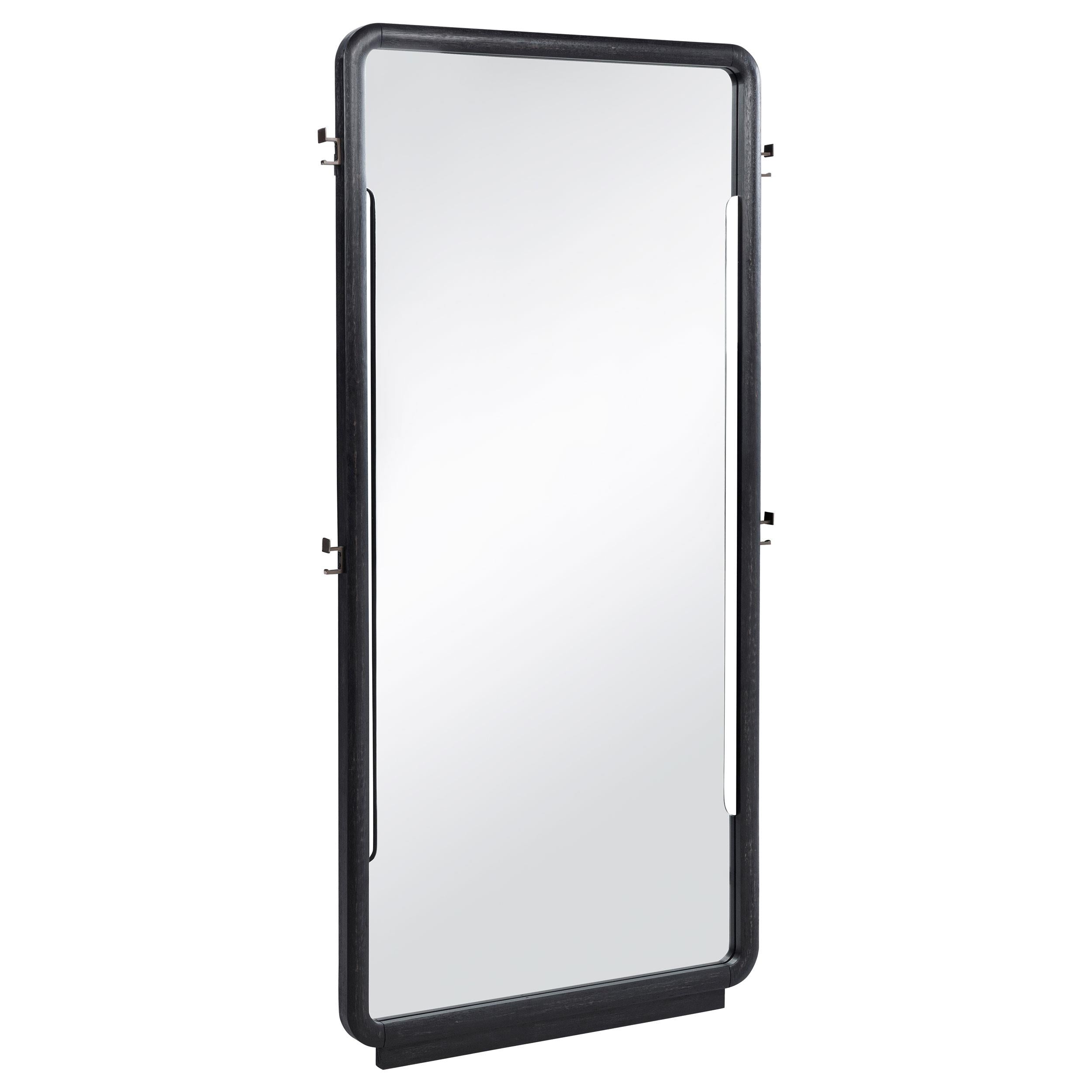 Leandro 76-inch Full Length Floor Mirror Burnished Black - 222498