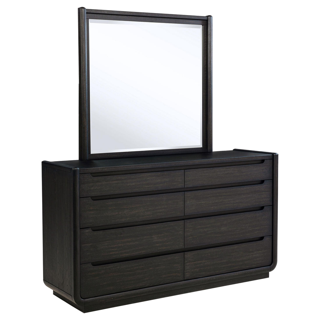 Leandro 8-drawer Bedroom Dresser with Mirror Burnished Black - 222493M