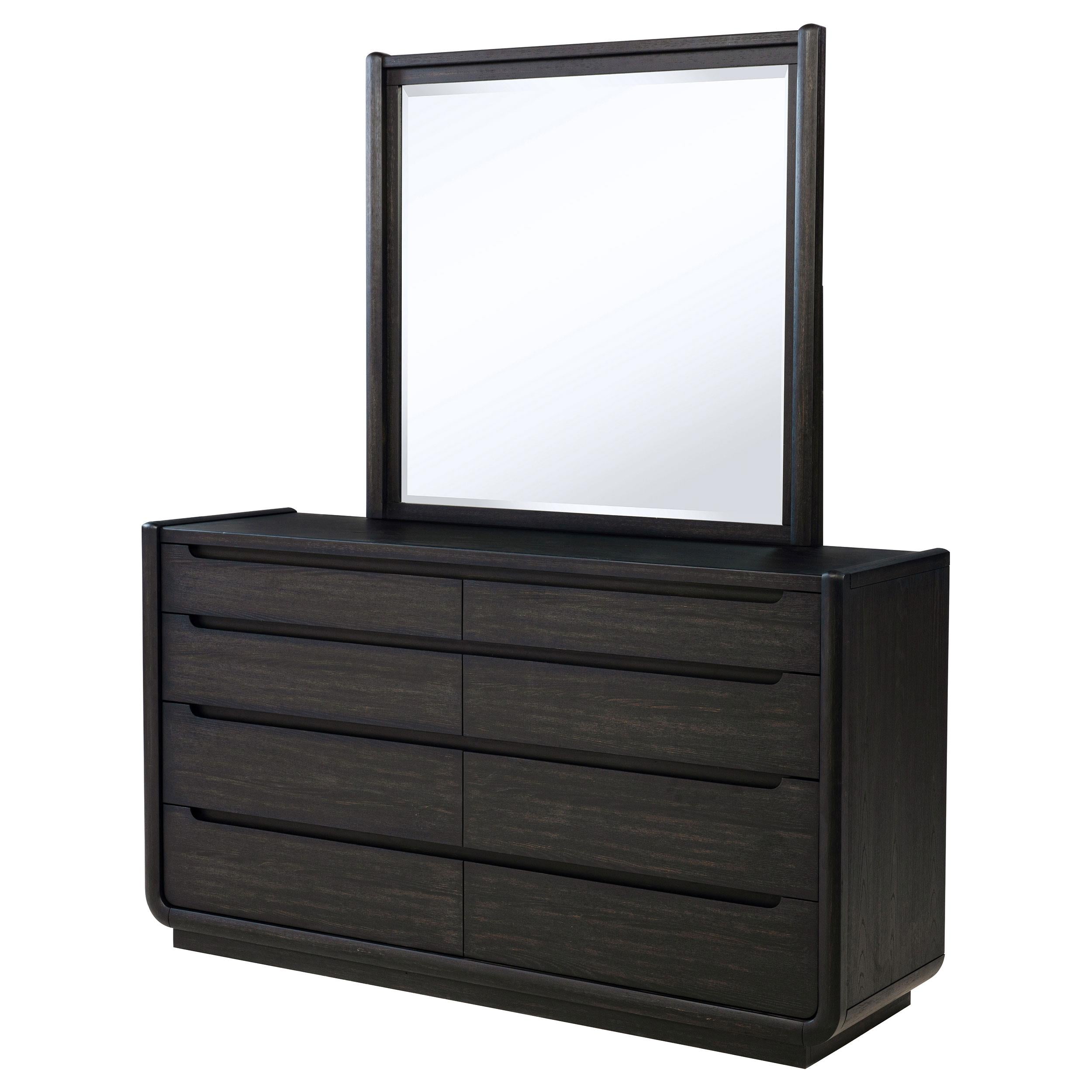 Leandro 8-drawer Bedroom Dresser with Mirror Burnished Black - 222493M