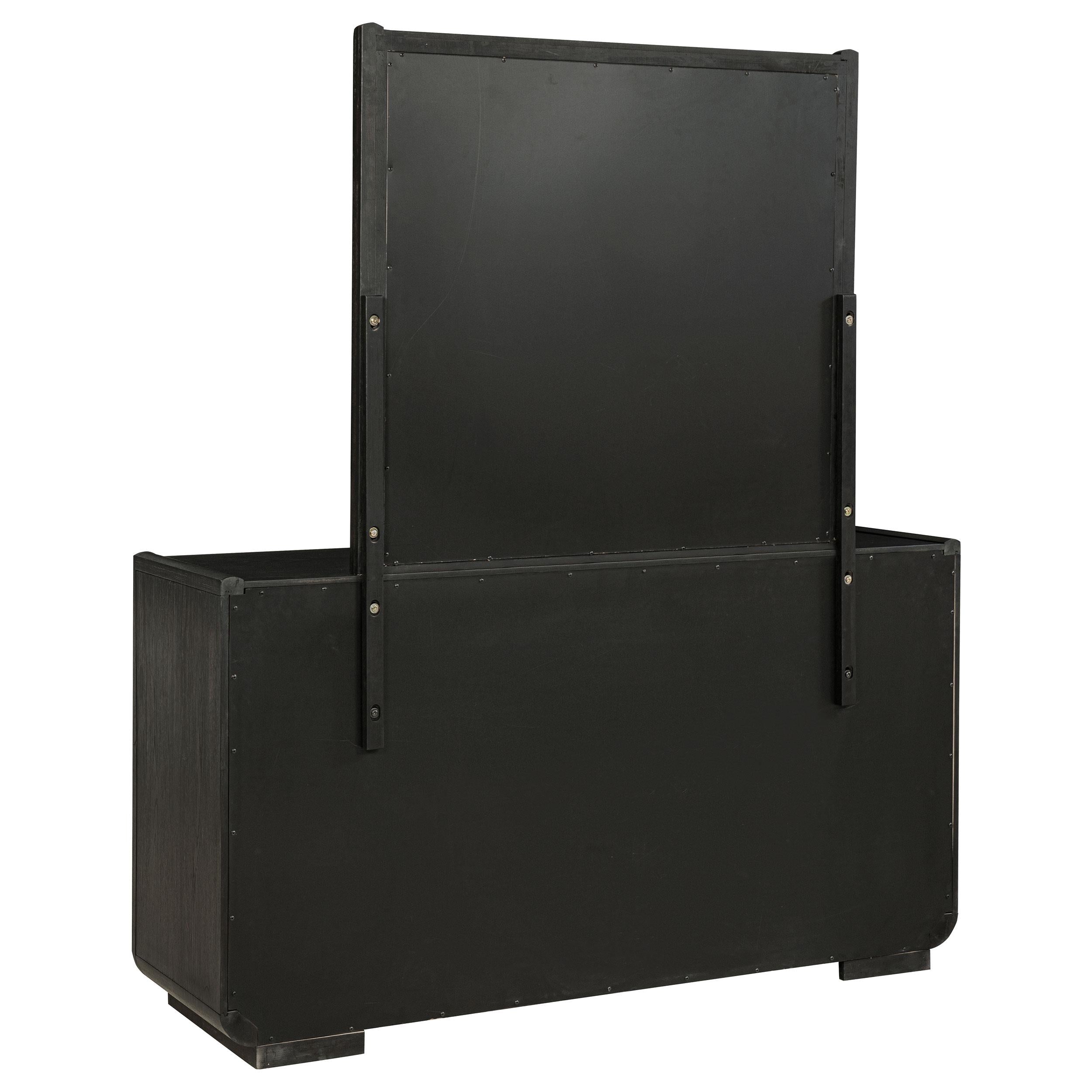 Leandro 8-drawer Bedroom Dresser with Mirror Burnished Black - 222493M
