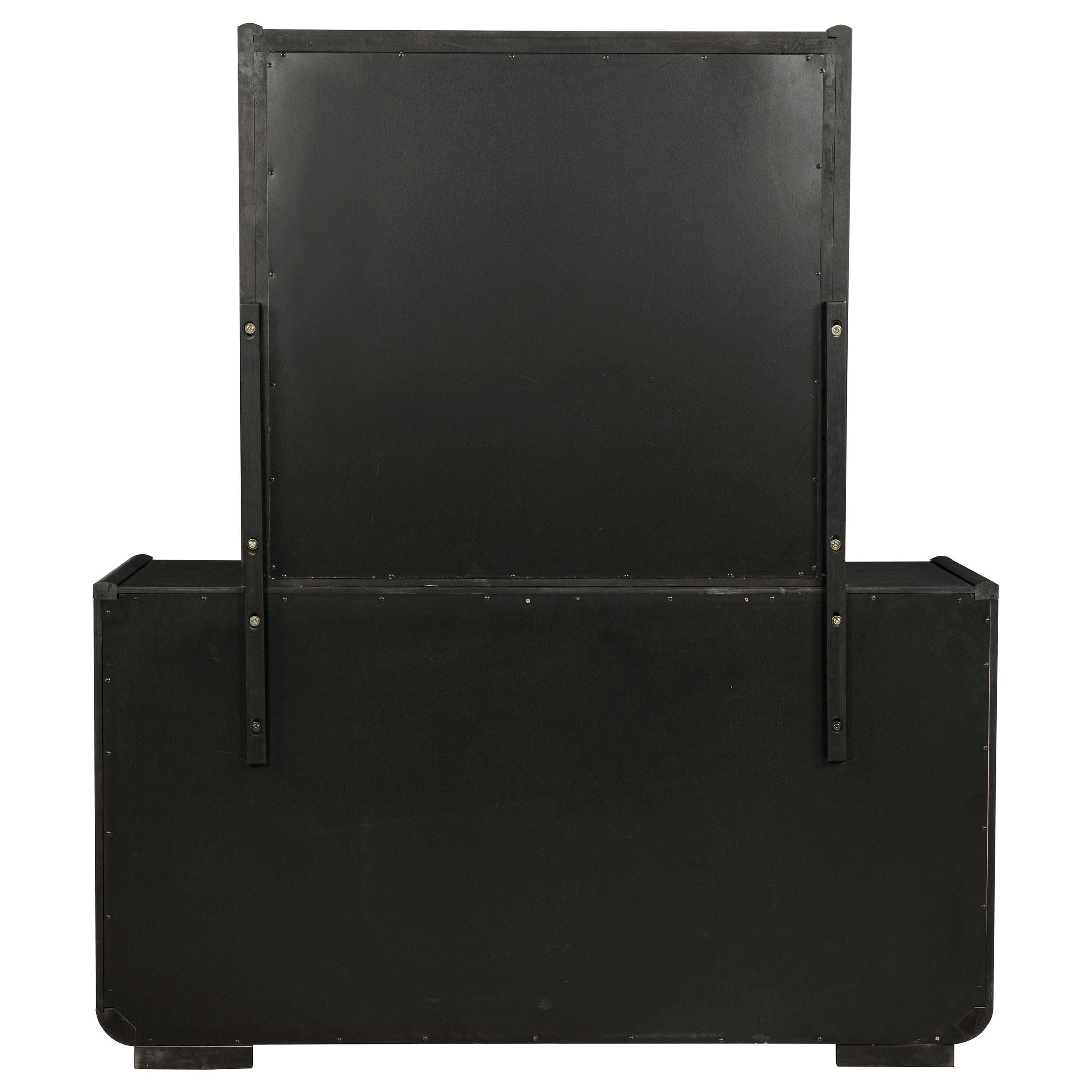 Leandro 8-drawer Bedroom Dresser with Mirror Burnished Black - 222493M