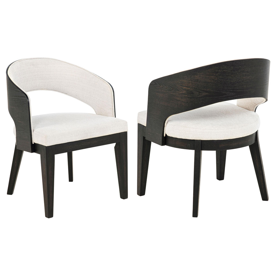 Leandro Upholstered Dining Arm Chair Cream (Set of 2) - 115393