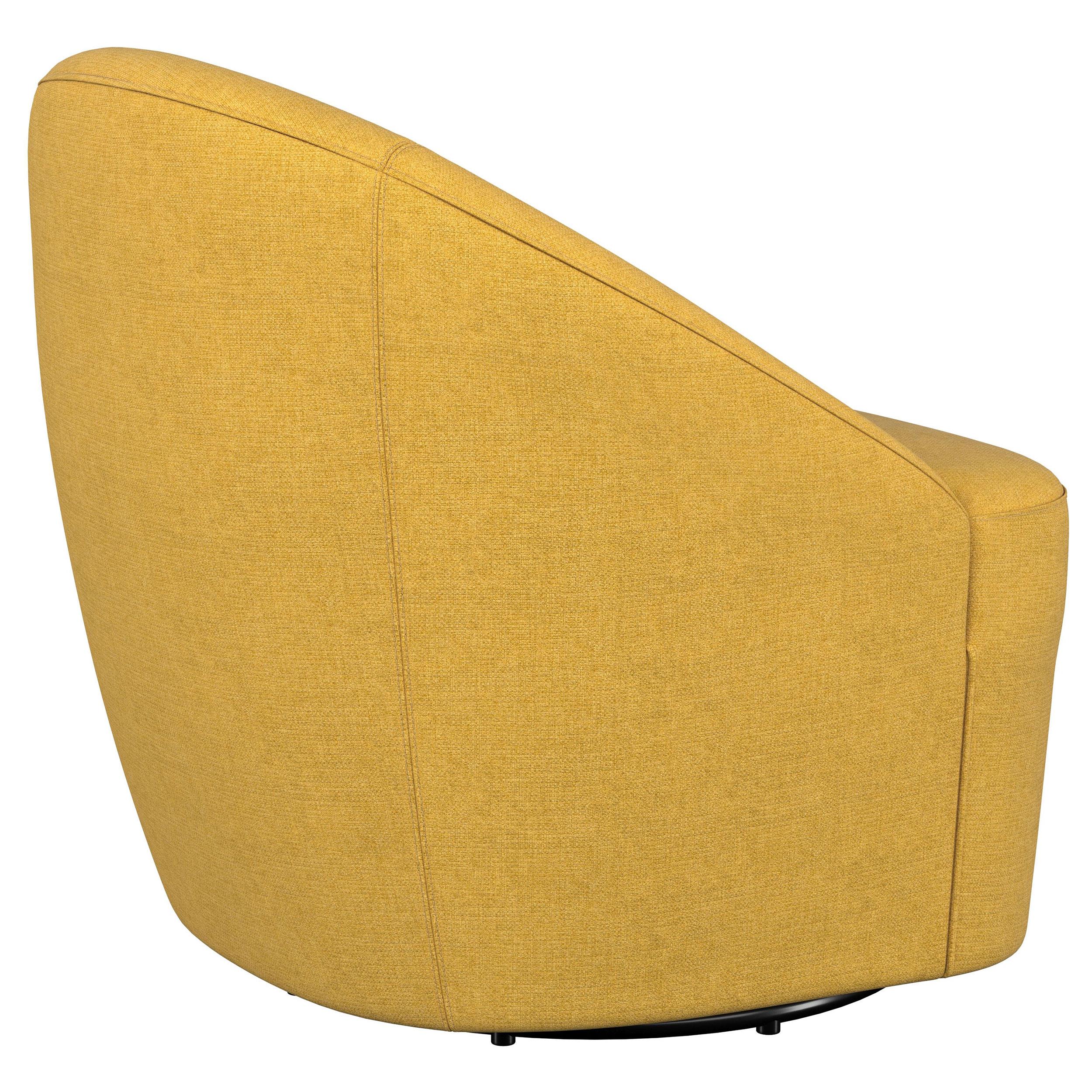 Leon Upholstered Accent Swivel Barrel Chair Mustard Yellow - 903076