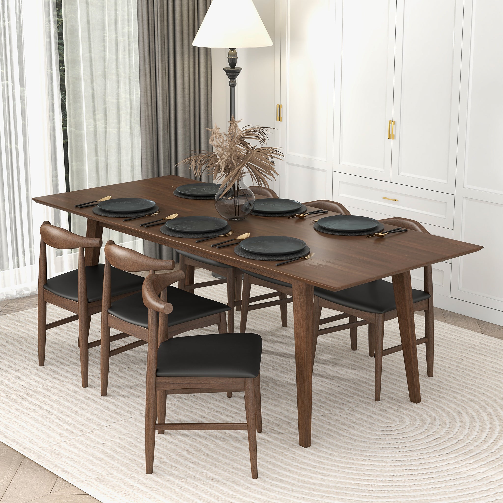 Levi Modern Style Solid Wood Rectangular Dining Kitchen Table 86" - DTB00200205