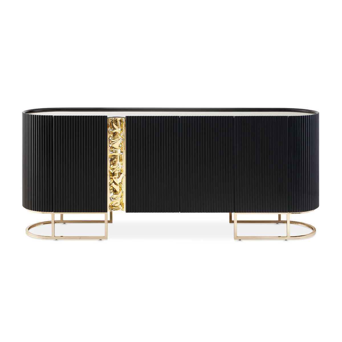 Lisbon Silken Matte Black Console Table Silken Matte Black