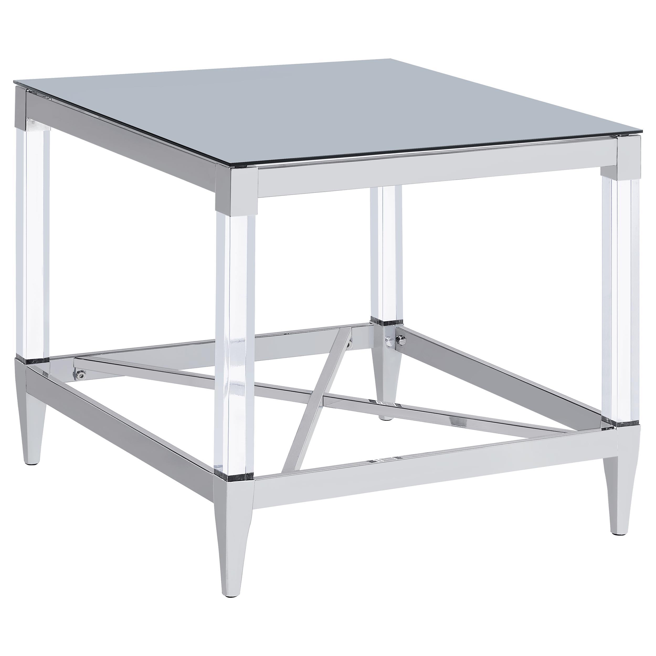 Lindley 2-piece Square Coffee and End Table Set Chrome - 709728-S2