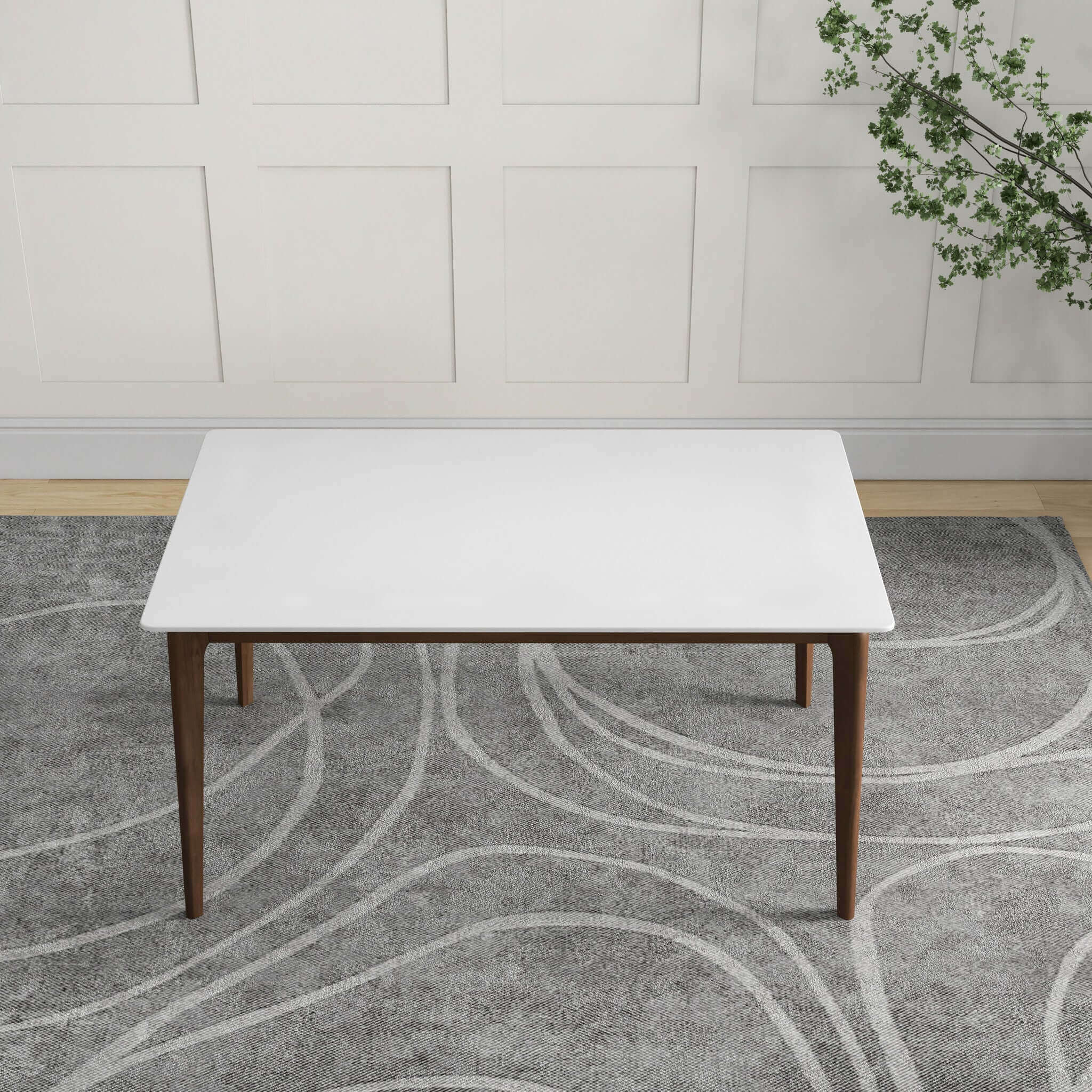 Lindsey Solid Wood White Top Dining Table - DTB00801201