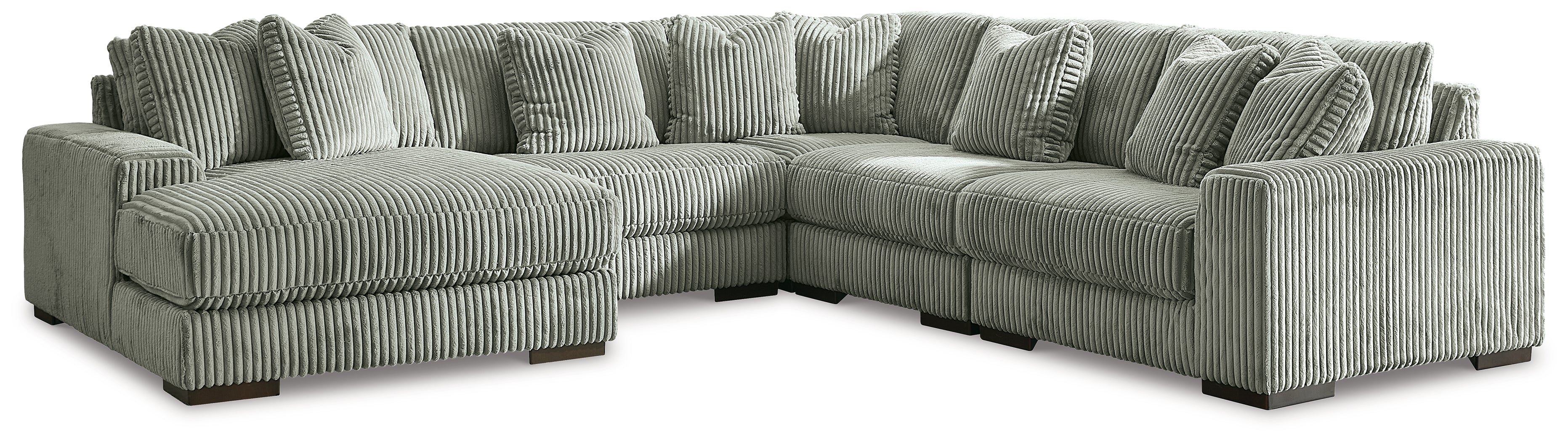 Lindyn 5-Piece Sectional with Ottoman in Fog from Ashley - Luna Furniture