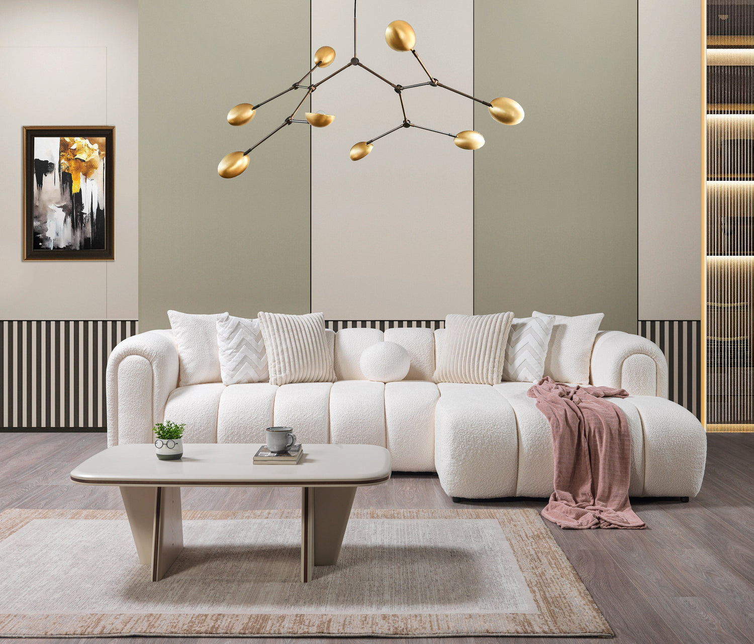Lis Ivory Boucle RAF Sectional - LISIV-RSEC