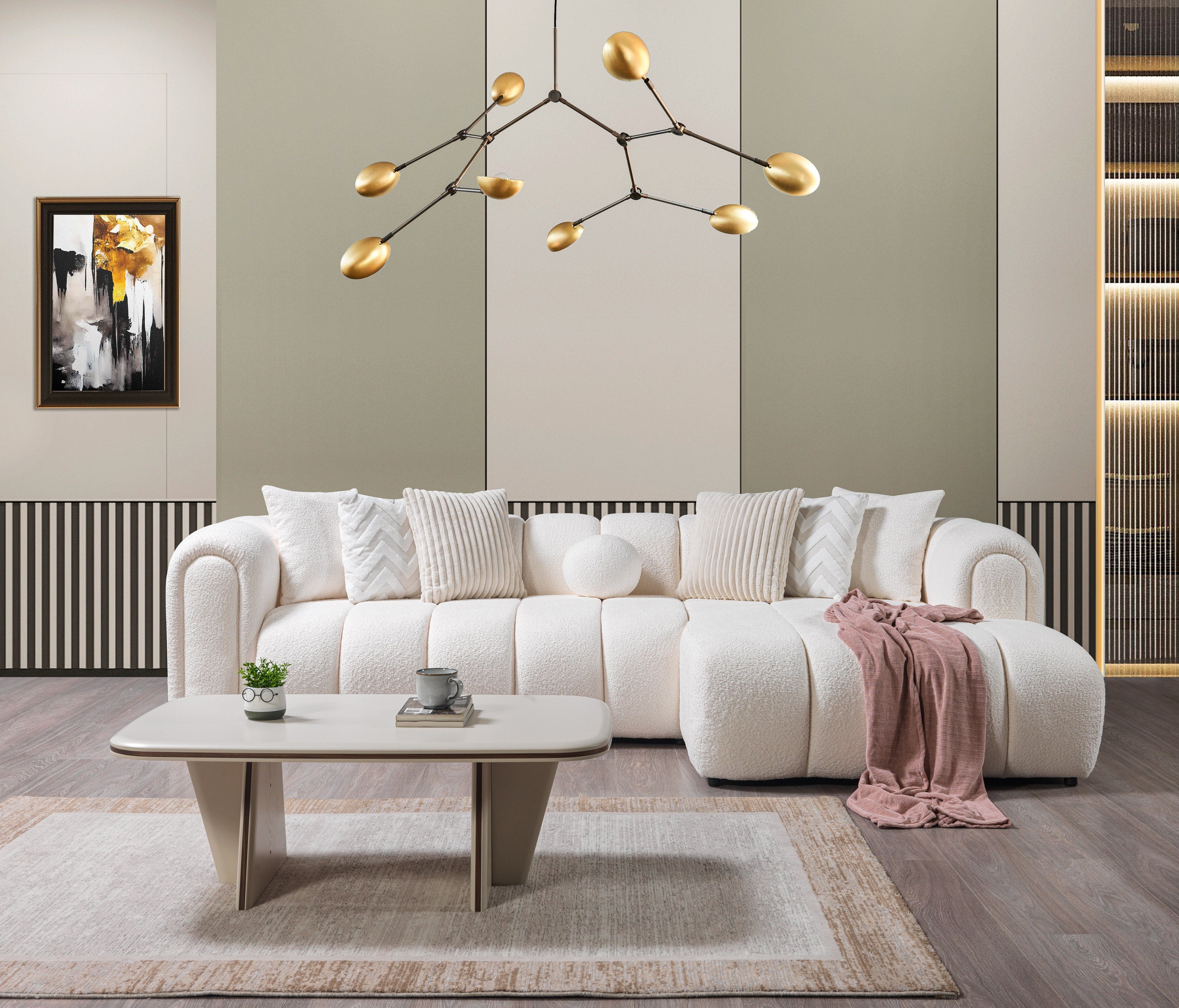 Lis Ivory Boucle RAF Sectional - LISIV-RSEC