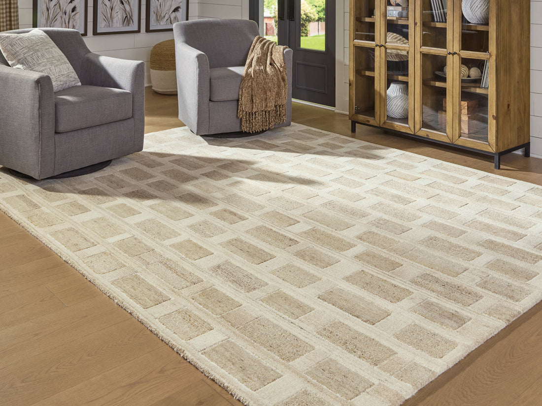 Lisgrove Tan/Brown/White Large Rug - R407711