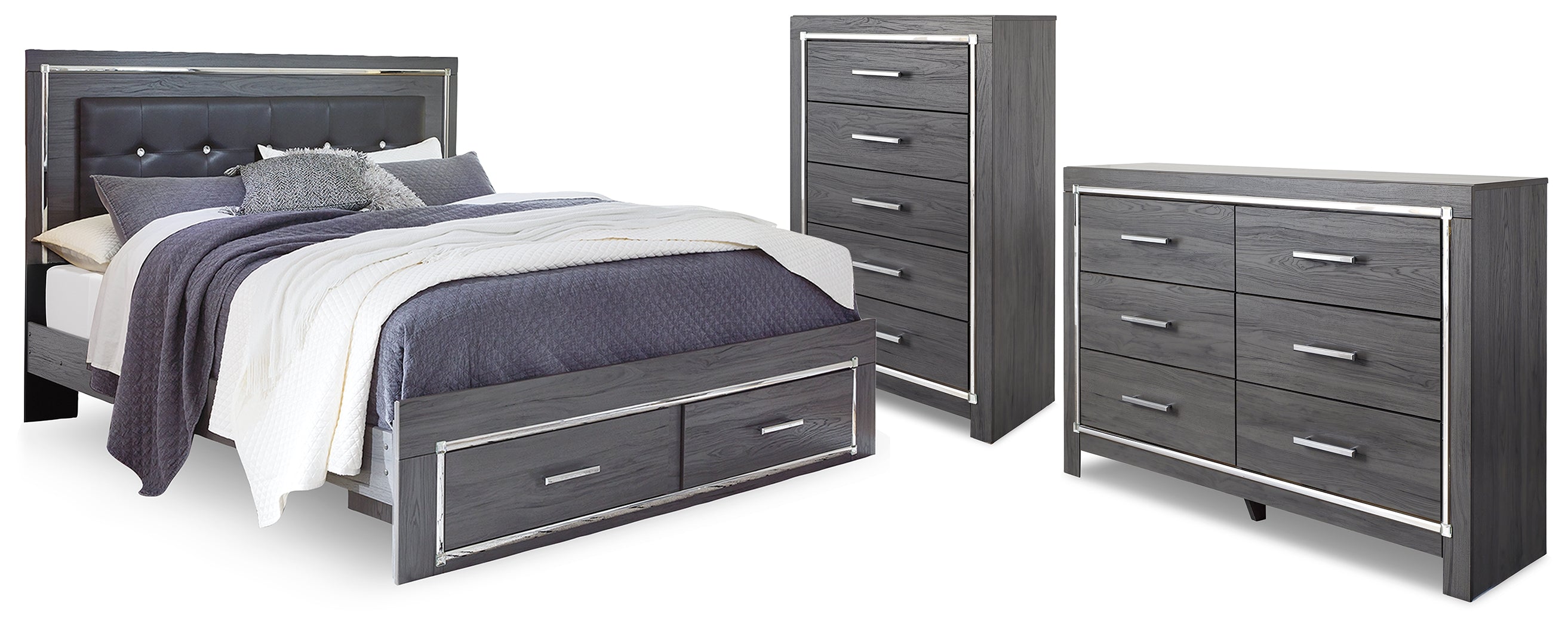 Lodanna King Storage Bed, Dresser and Chest - B214B57