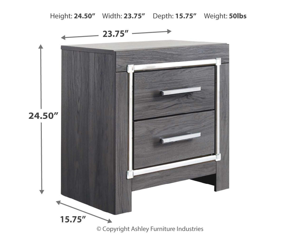 Lodanna Queen Panel Bed with Mirrored Dresser and Nightstand in Gray - PKG014081