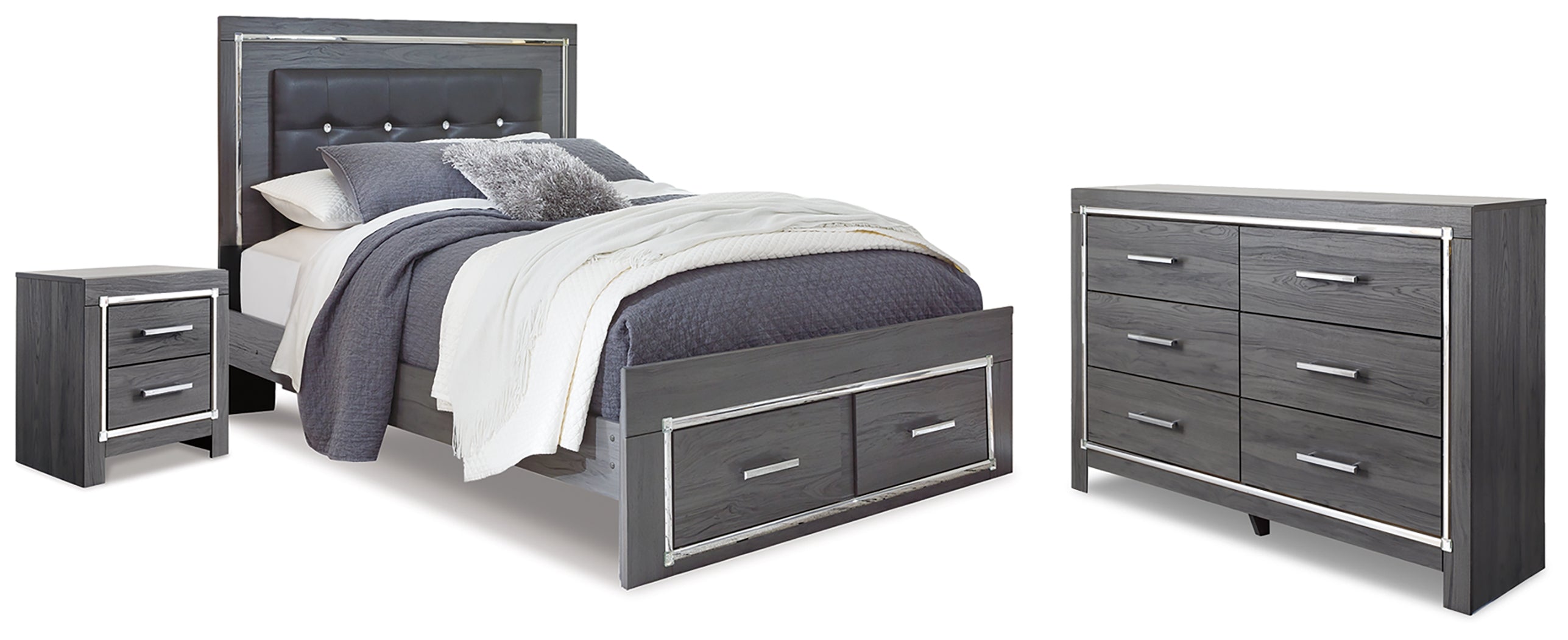 Lodanna Queen Storage Bed, Dresser and Nightstand - B214B53