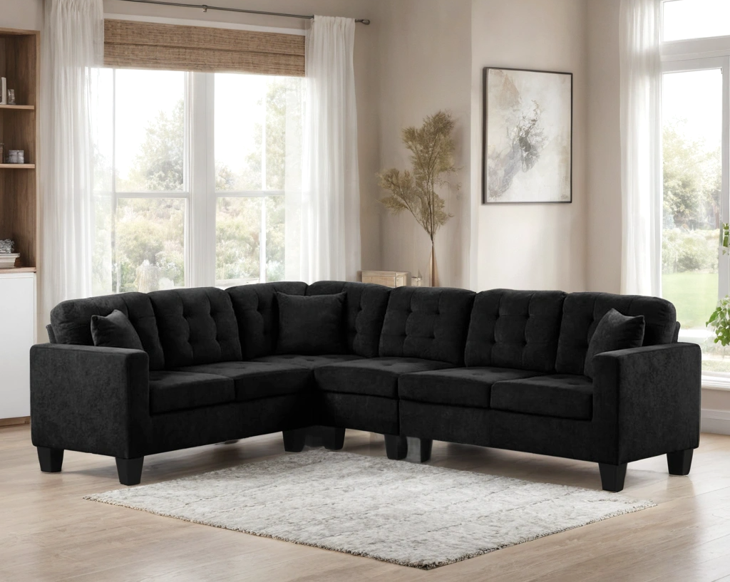 Logan2 Black - Reversible Sectional - Logan2 Black