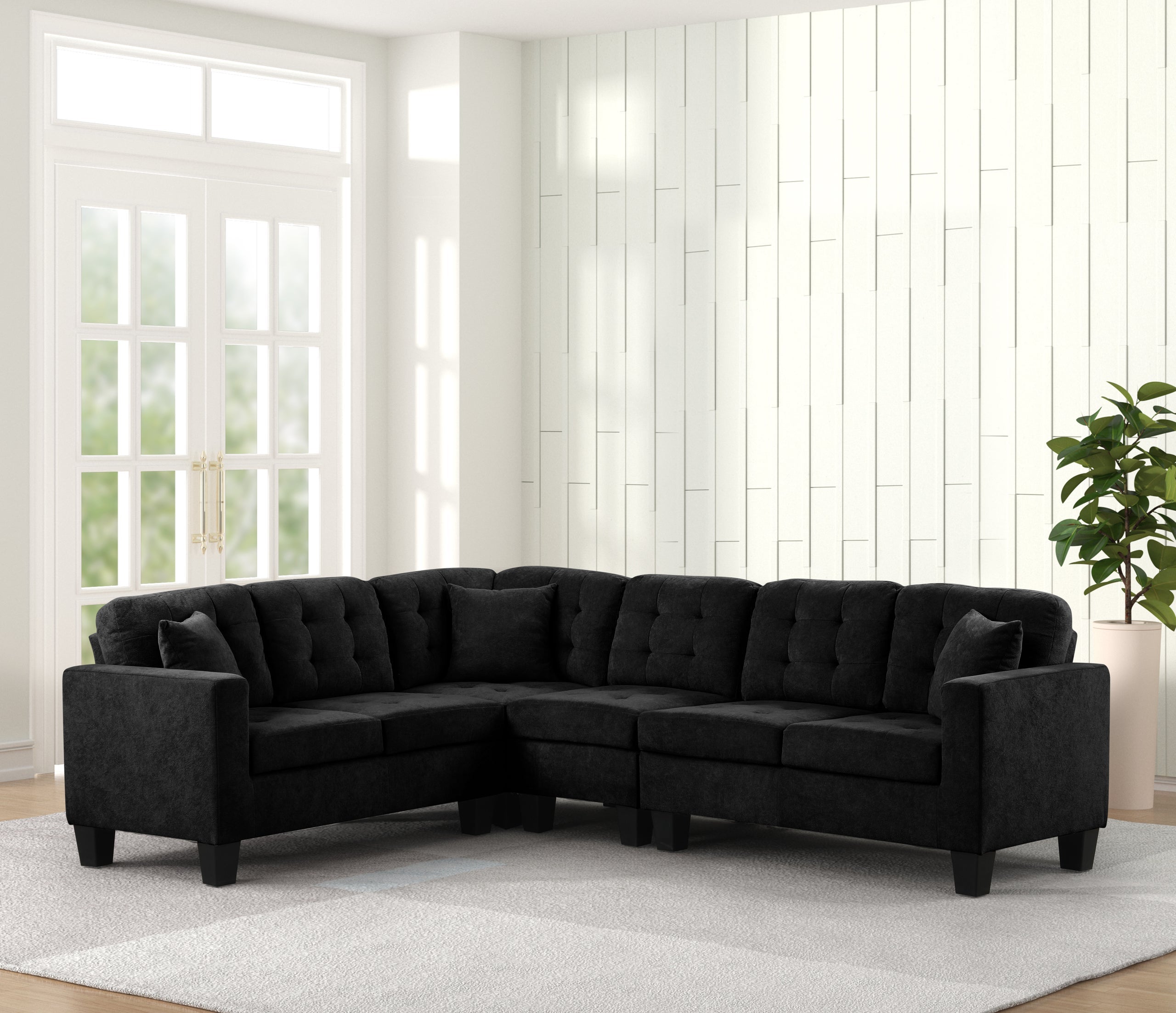Logan2 Black - Reversible Sectional - Logan2 Black