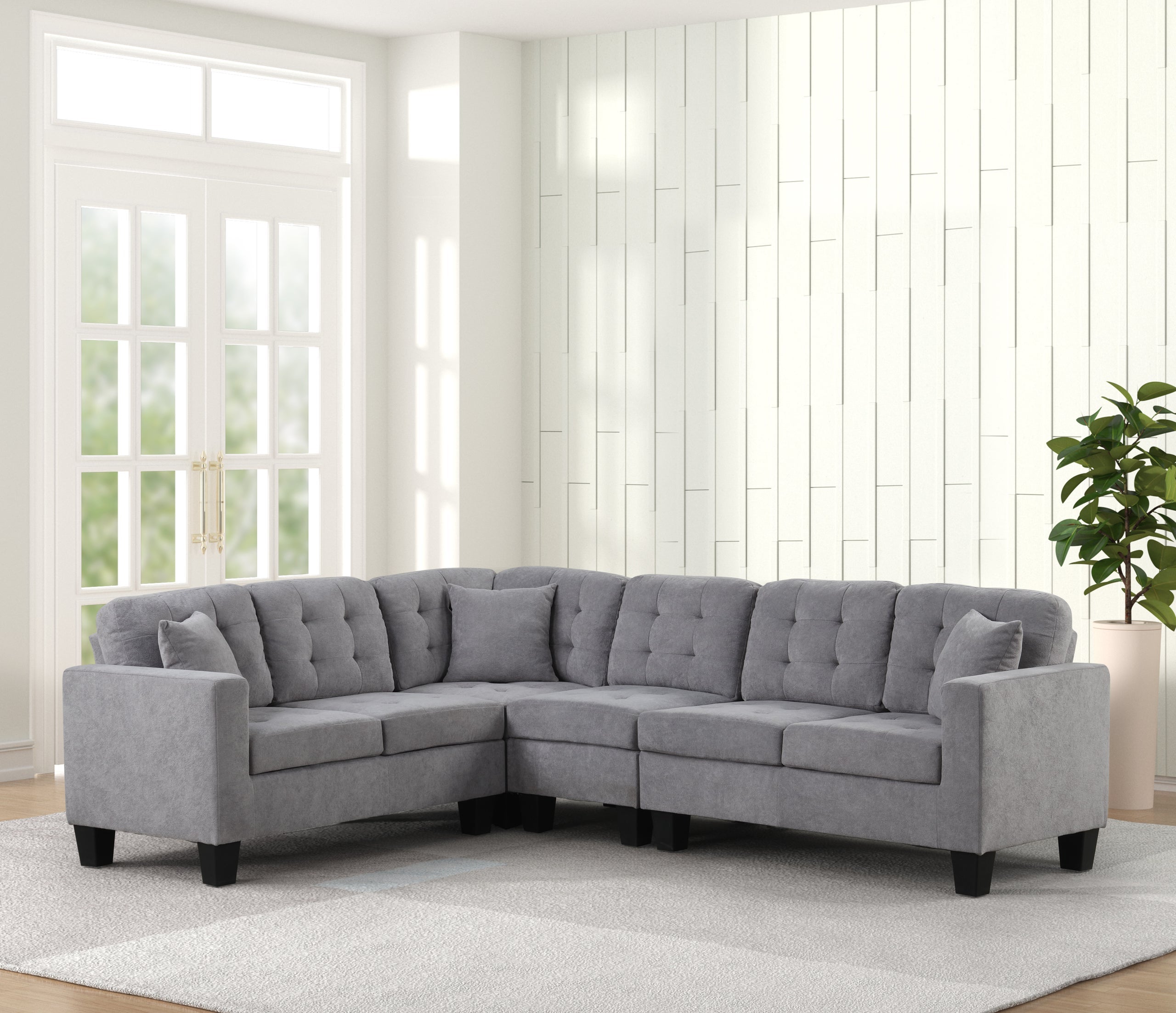Logan2 Gray - Reversible Sectional - Logan2 Gray