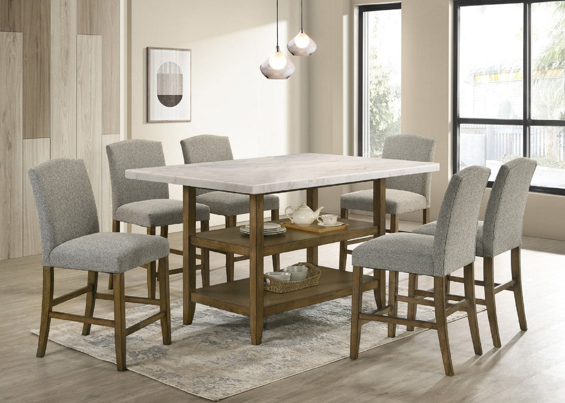 Lola20 - (GENUINE MARBLE) Table & 6-Chairs - LOLA20