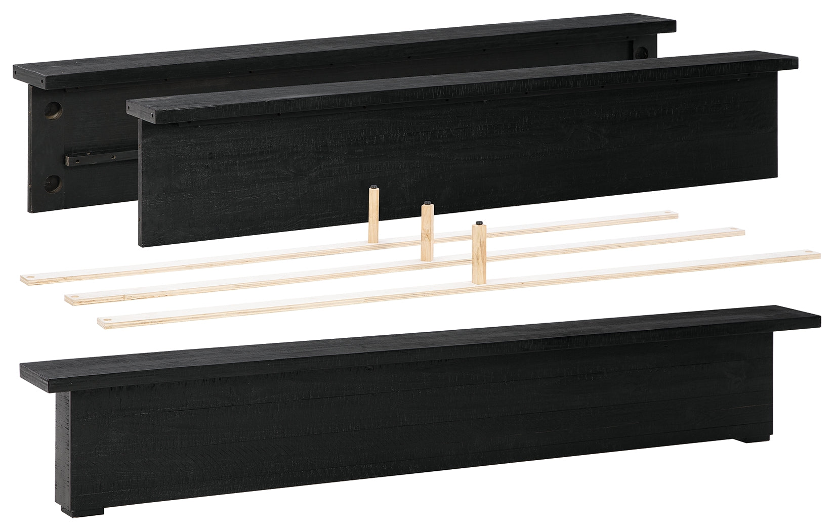 LONDER Black King Panel Footboard with Rails - B768-56