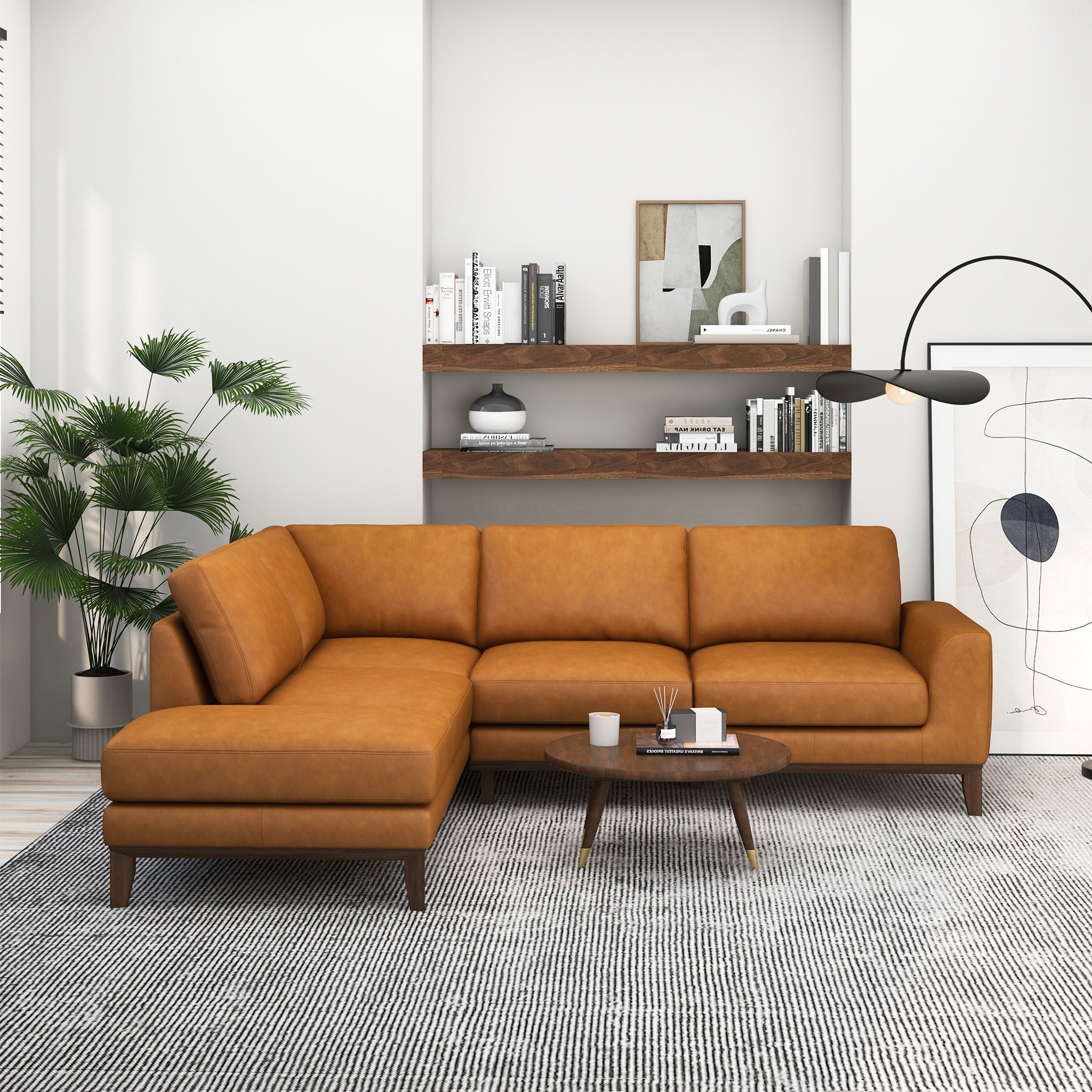 London Leather Sectional Sofa Left Facing - SEC00401501