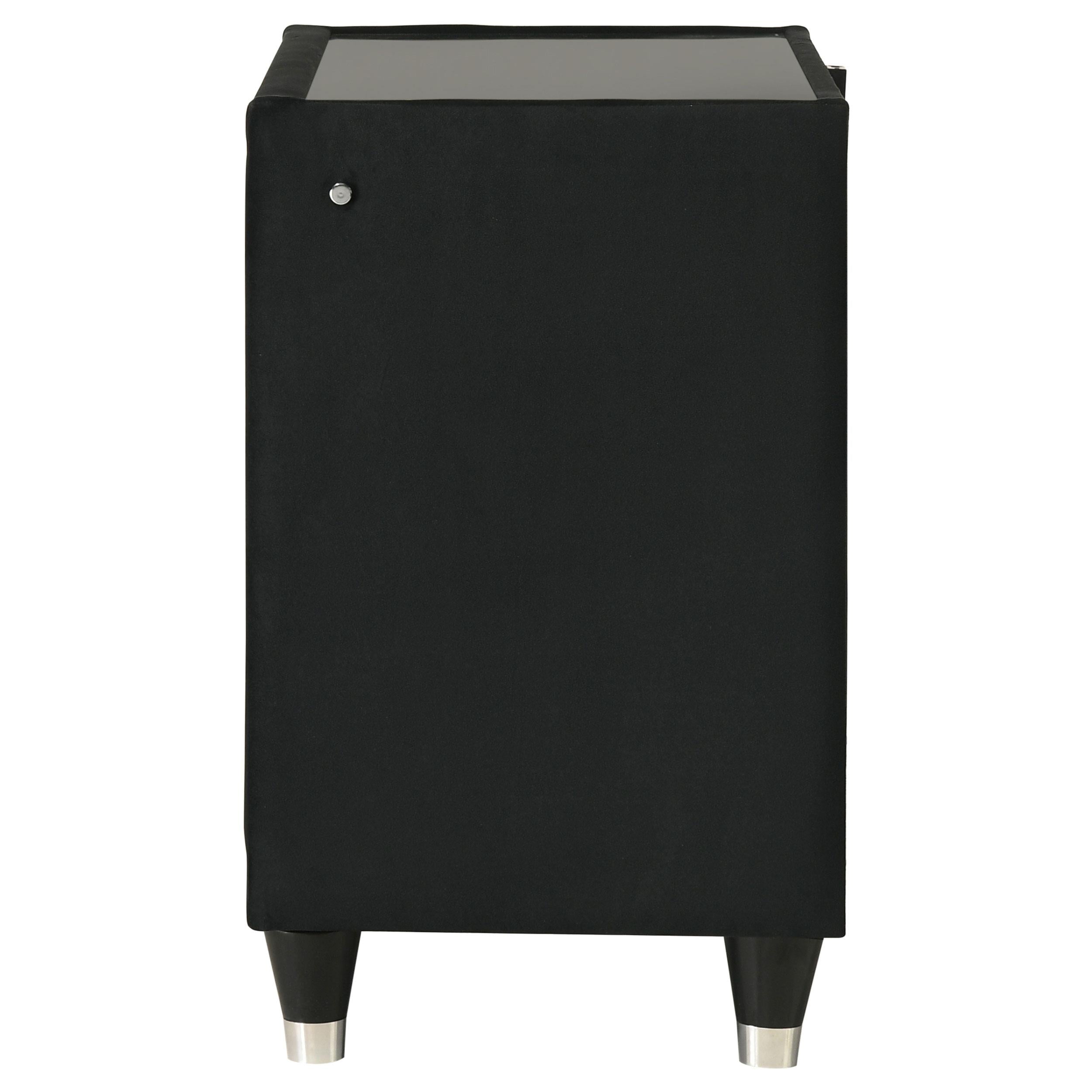 Lorient 2-drawer LED Nightstand with USB Black - 223162