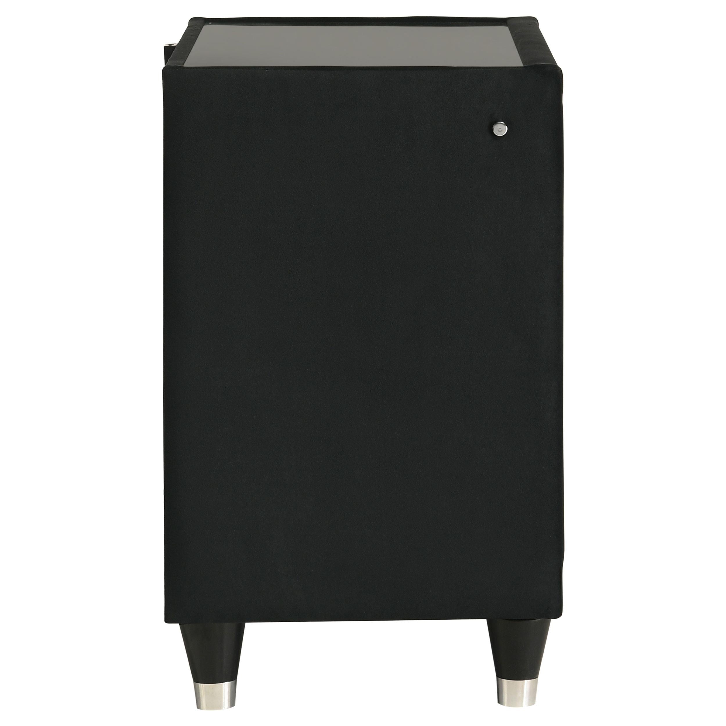 Lorient 2-drawer LED Nightstand with USB Black - 223162