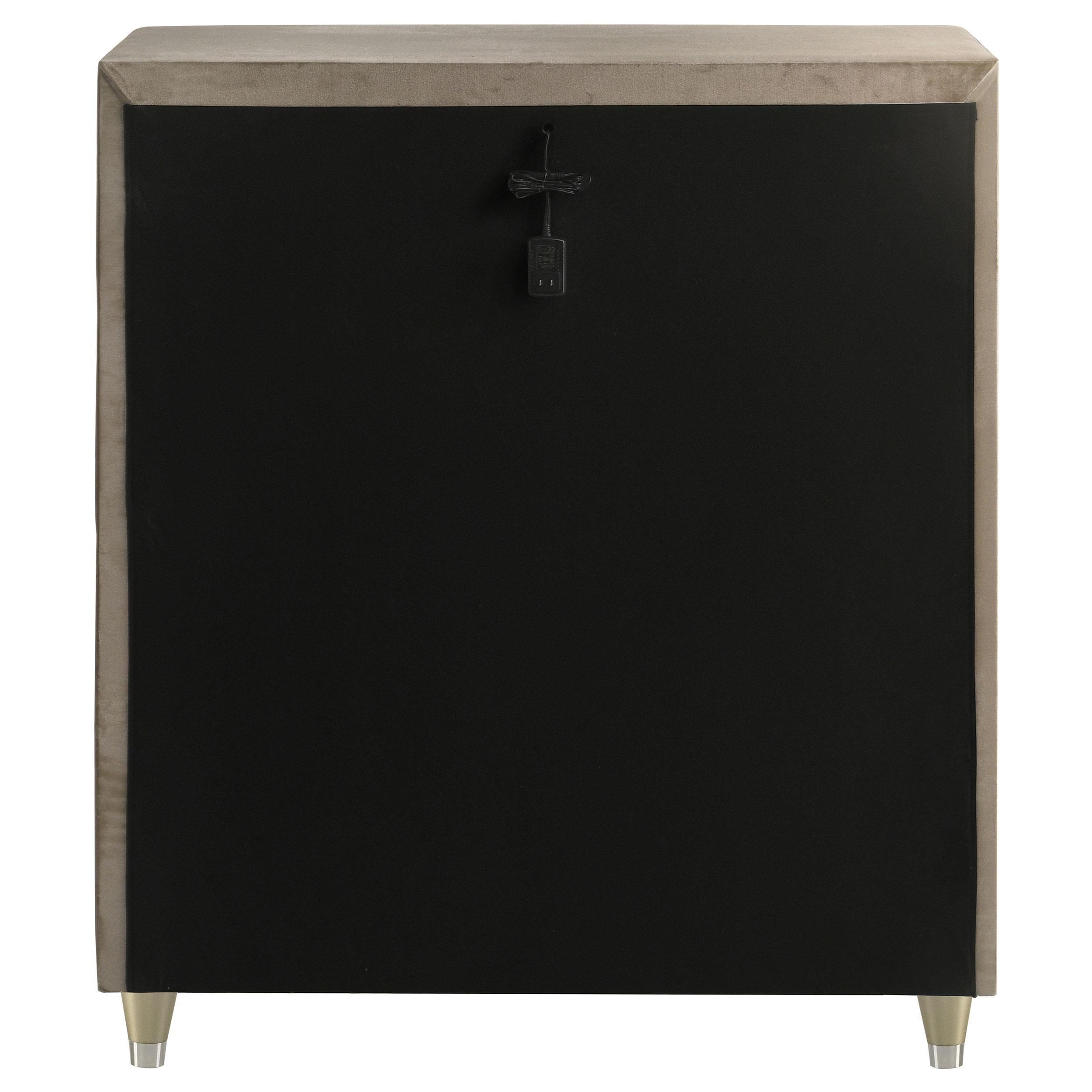 Lorient 5-drawer LED Chest of Drawers Ivory and Camel - 222665
