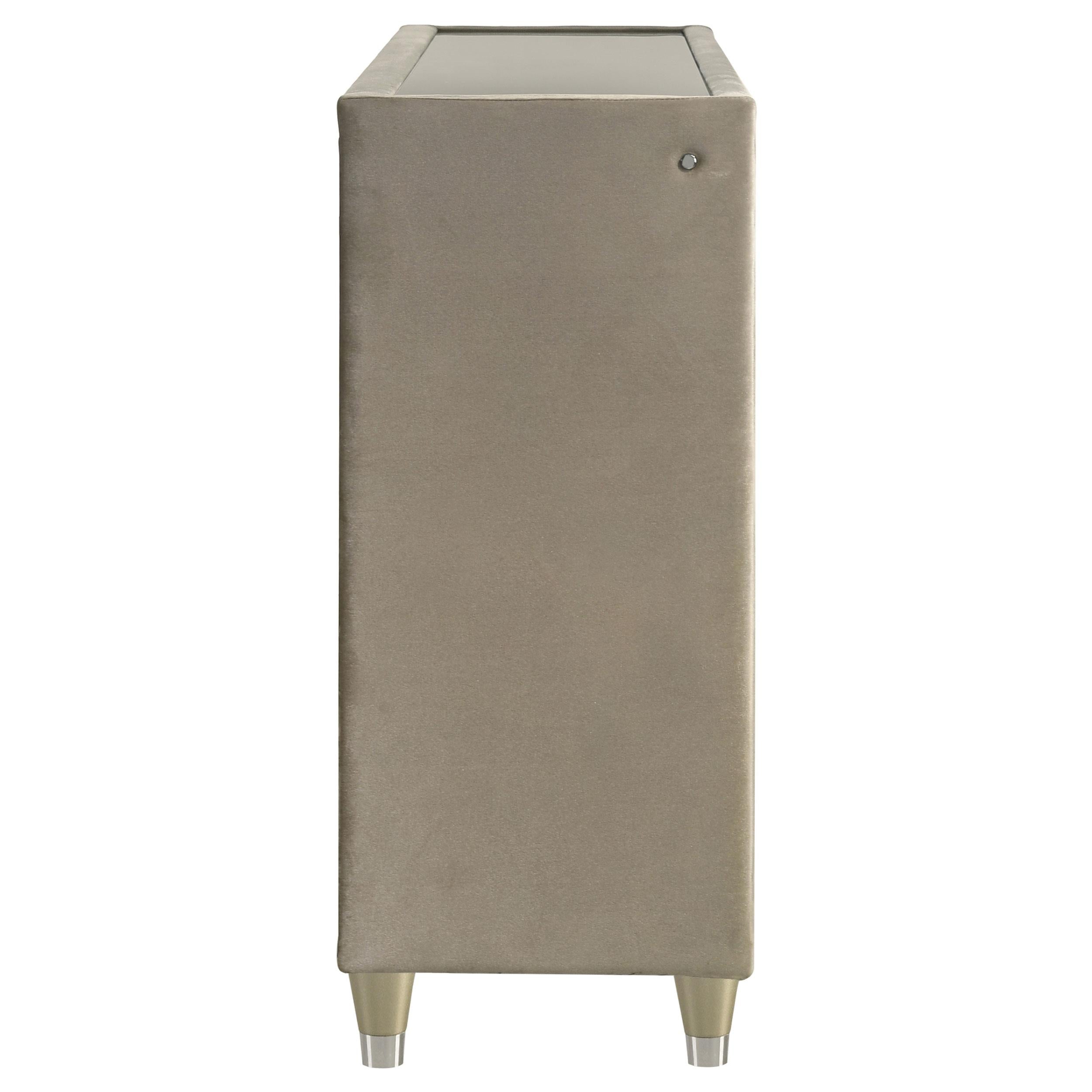 Lorient 8-drawer LED Bedroom Dresser Cabinet Ivory and Camel - 222663