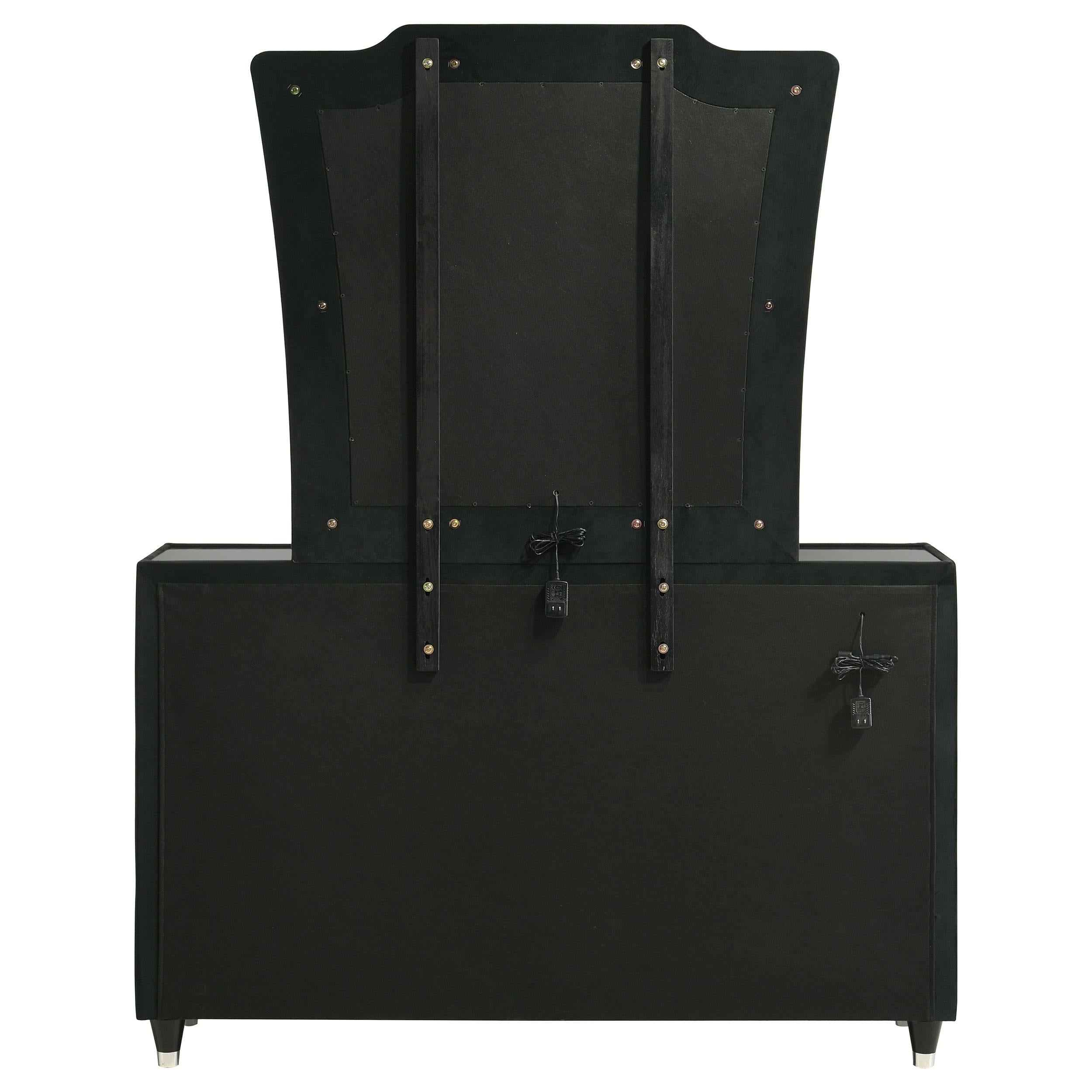 Lorient 8-drawer LED Dresser with Mirror Black - 223163M