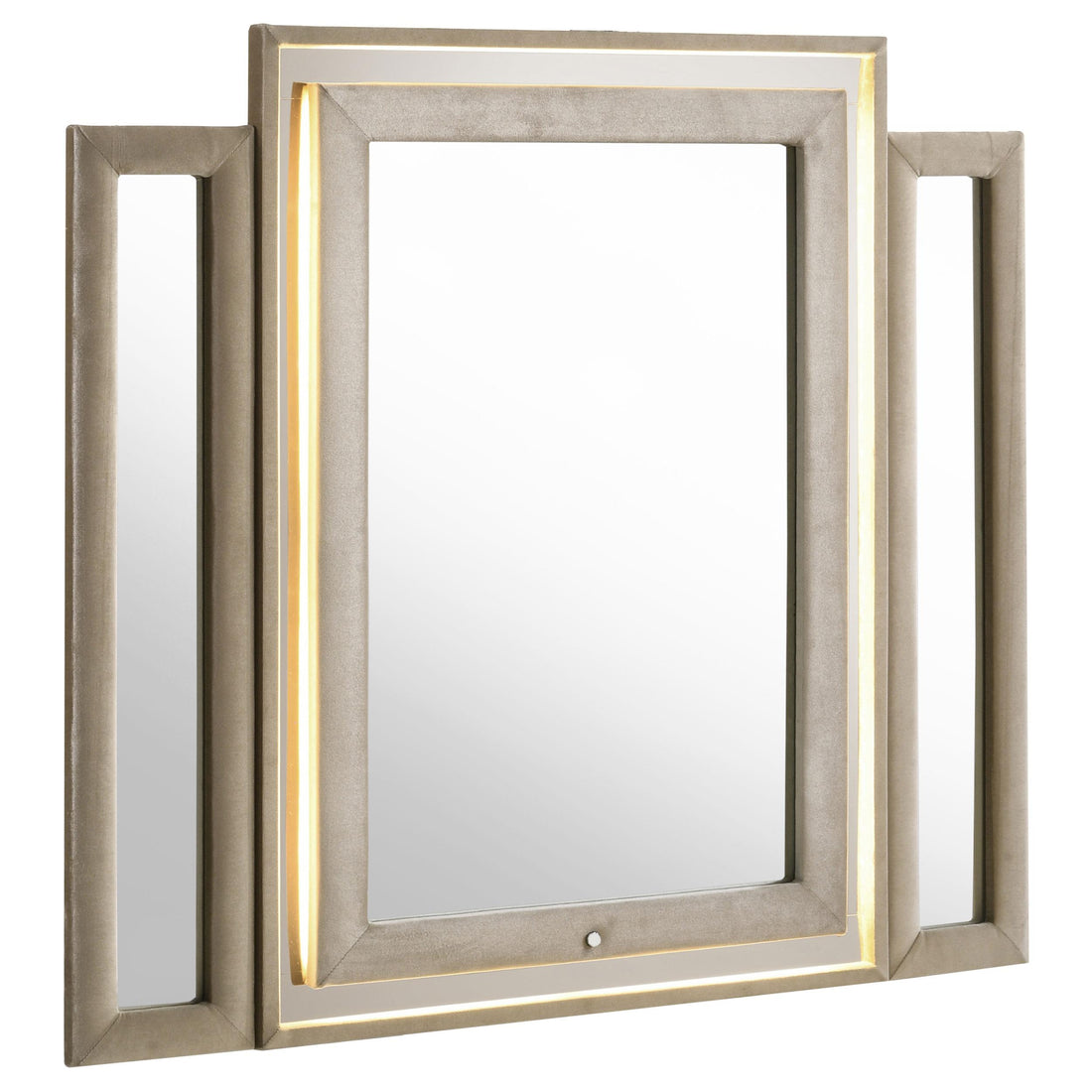 Lorient LED Dresser Mirror Ivory and Camel - 222664