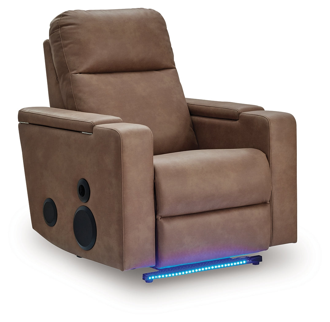 Lorrenton Caramel Power Glider Recliner with Audio System - PC9022042A