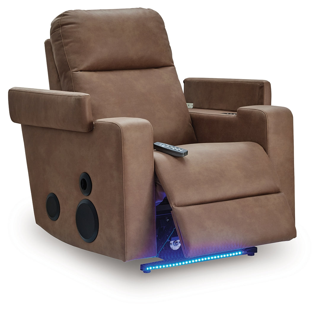 Lorrenton Caramel Power Glider Recliner with Audio System - PC9022042A