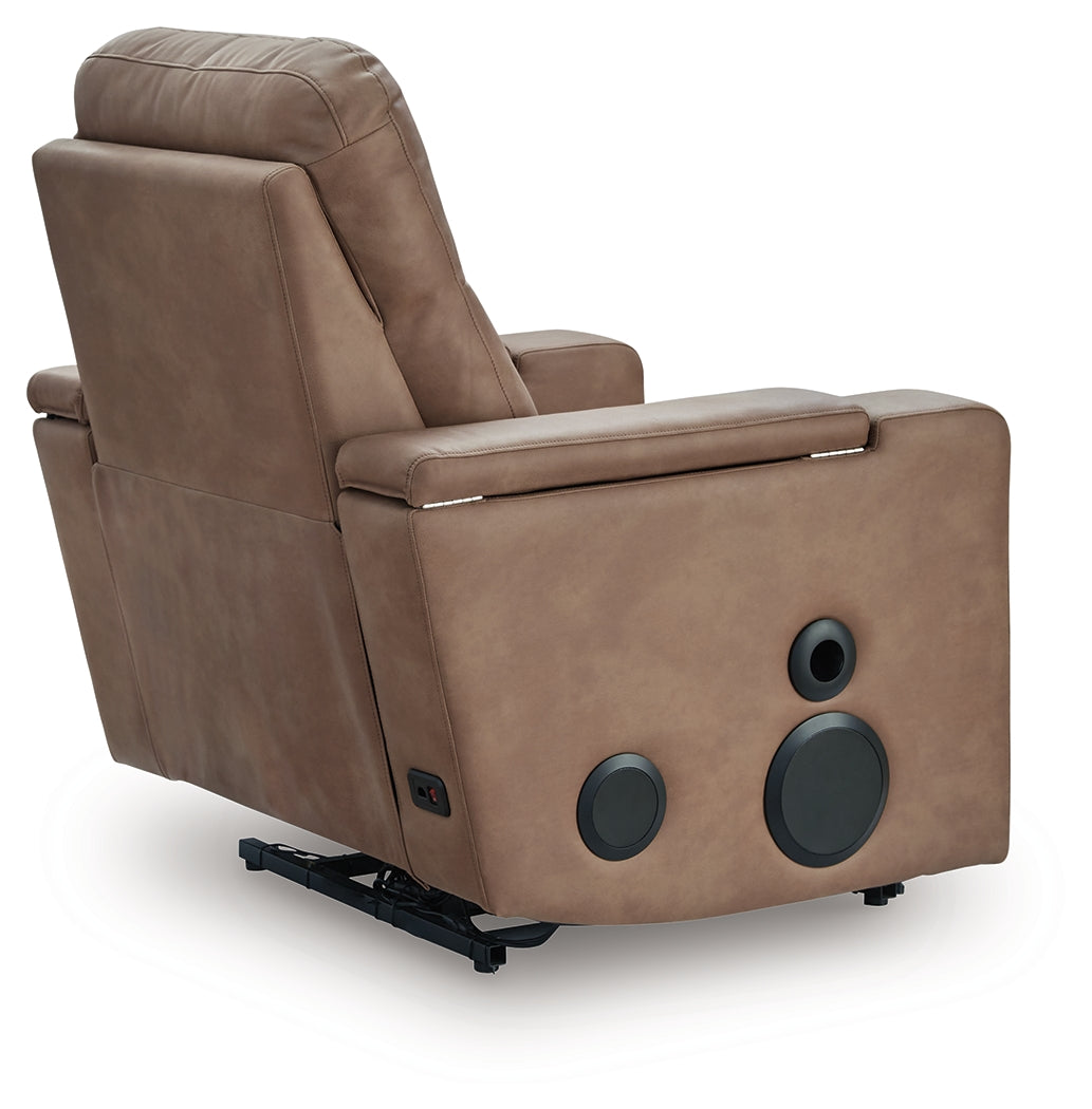Lorrenton Caramel Power Glider Recliner with Audio System - PC9022042A