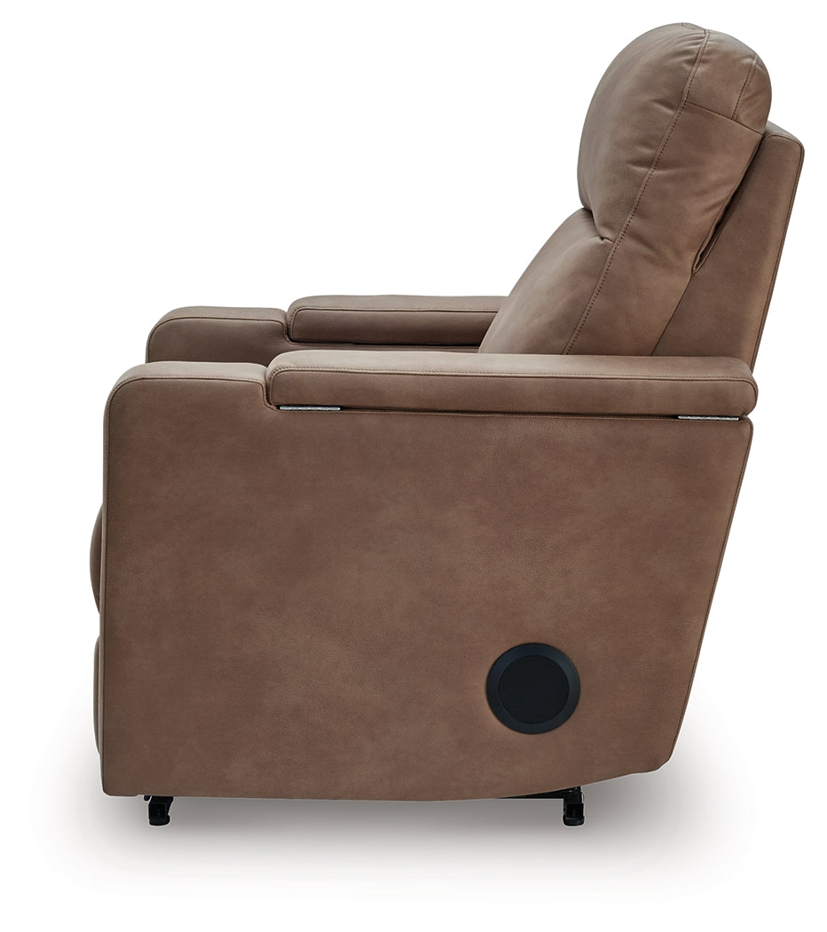Lorrenton Caramel Power Glider Recliner with Audio System - PC9022042A