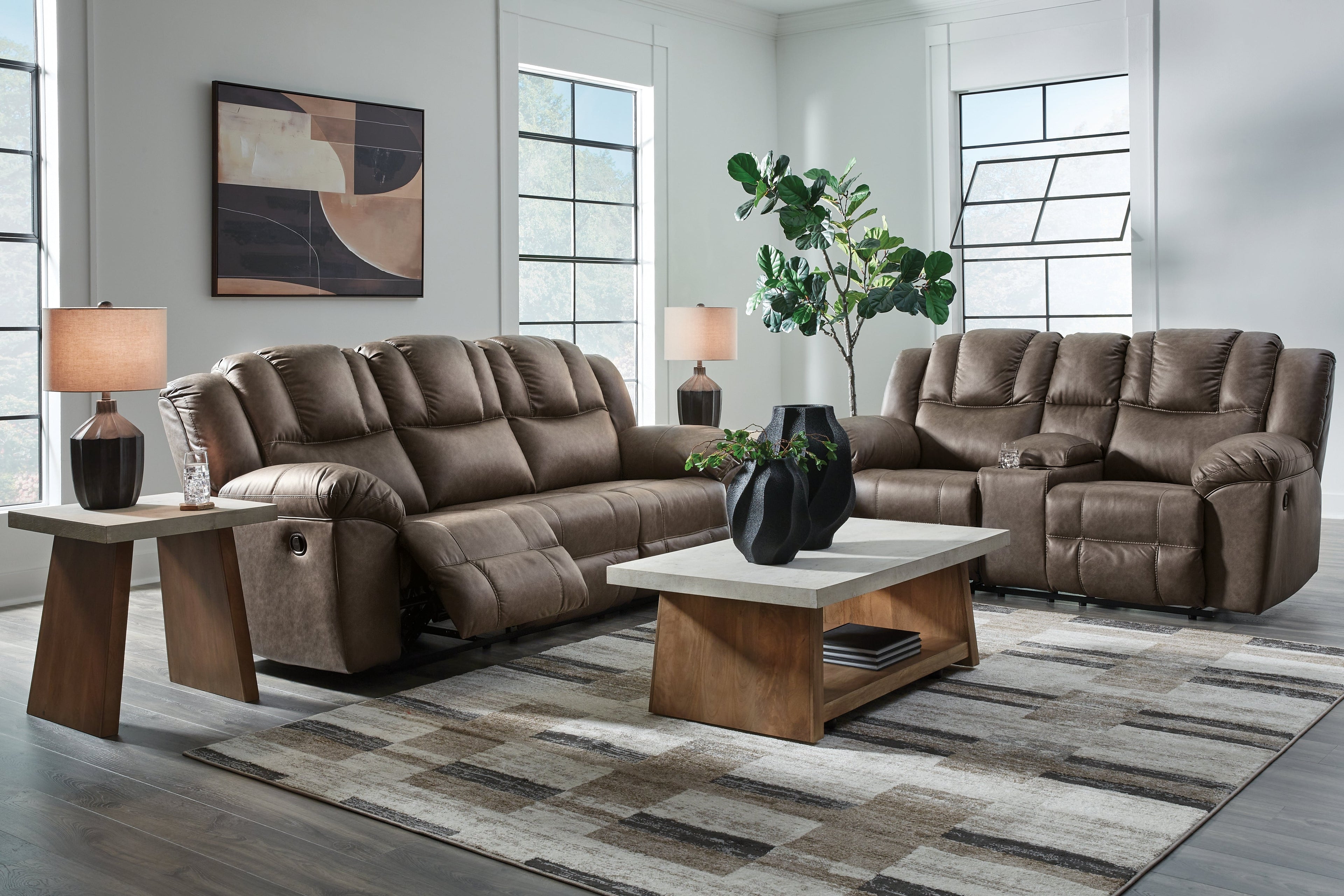 Lowilla Driftwood Sofa and Loveseat from Ashley - Luna Furniture